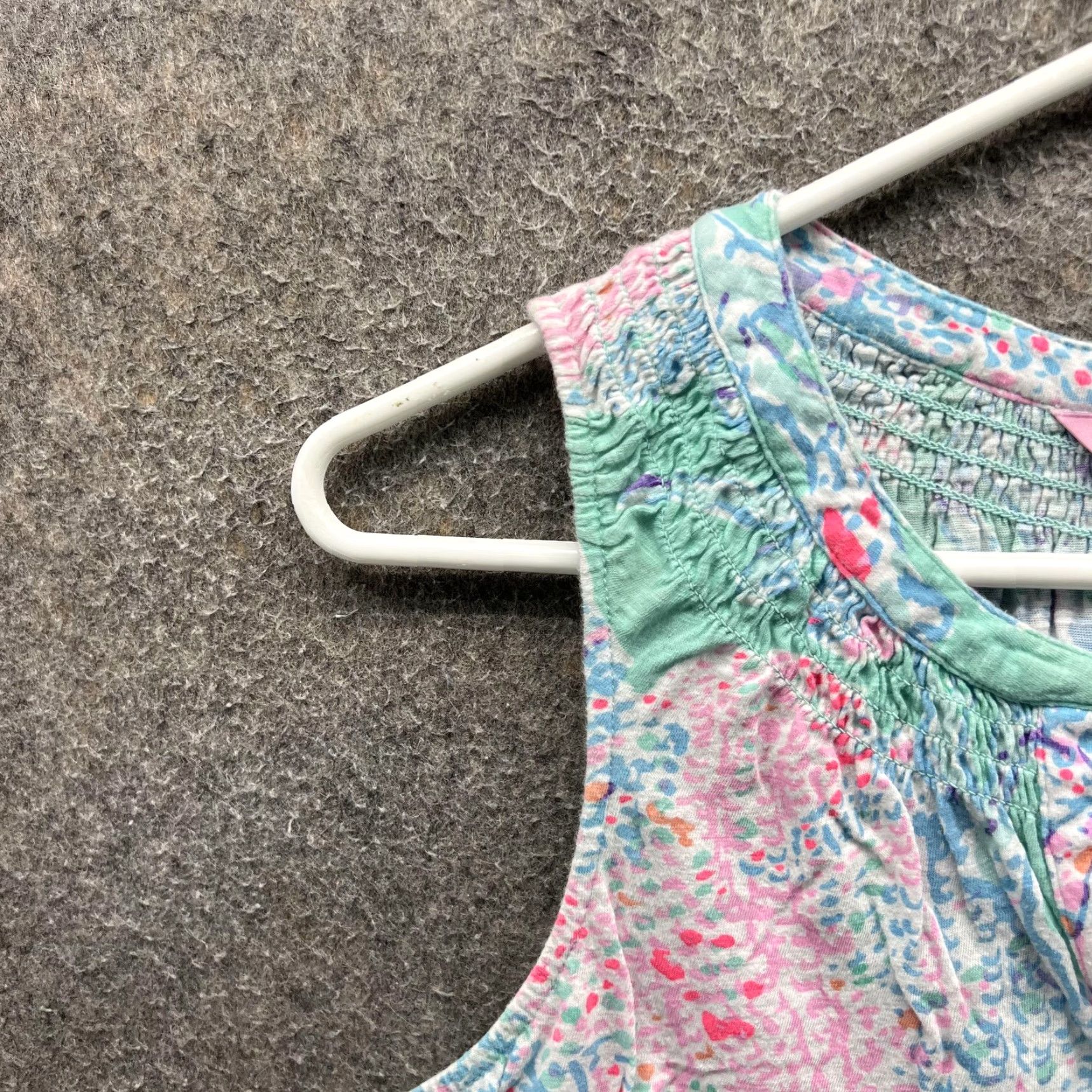 Lilly Pulitzer Lilly Pulitzer Tank Top Womens M Green Tropical Henley Sleeveless Cotton Size M / US 6-8 / IT 42-44 - 6 Thumbnail