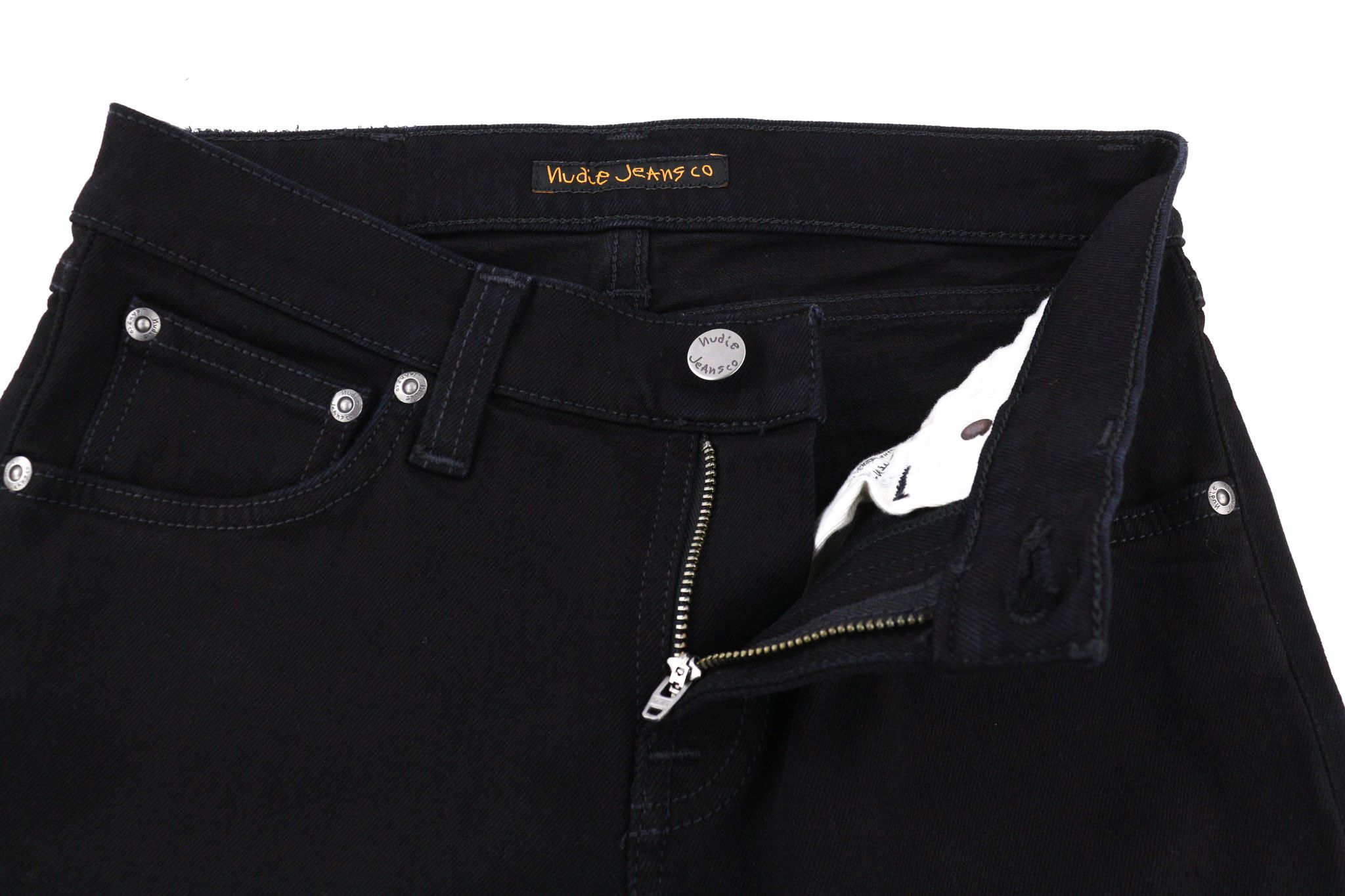 Nudie Jeans LONG JOHN W26/L30 Slim Fit Cotton Stretch Black 80599 Size 26" / US 2 / IT 38 - 4 Thumbnail