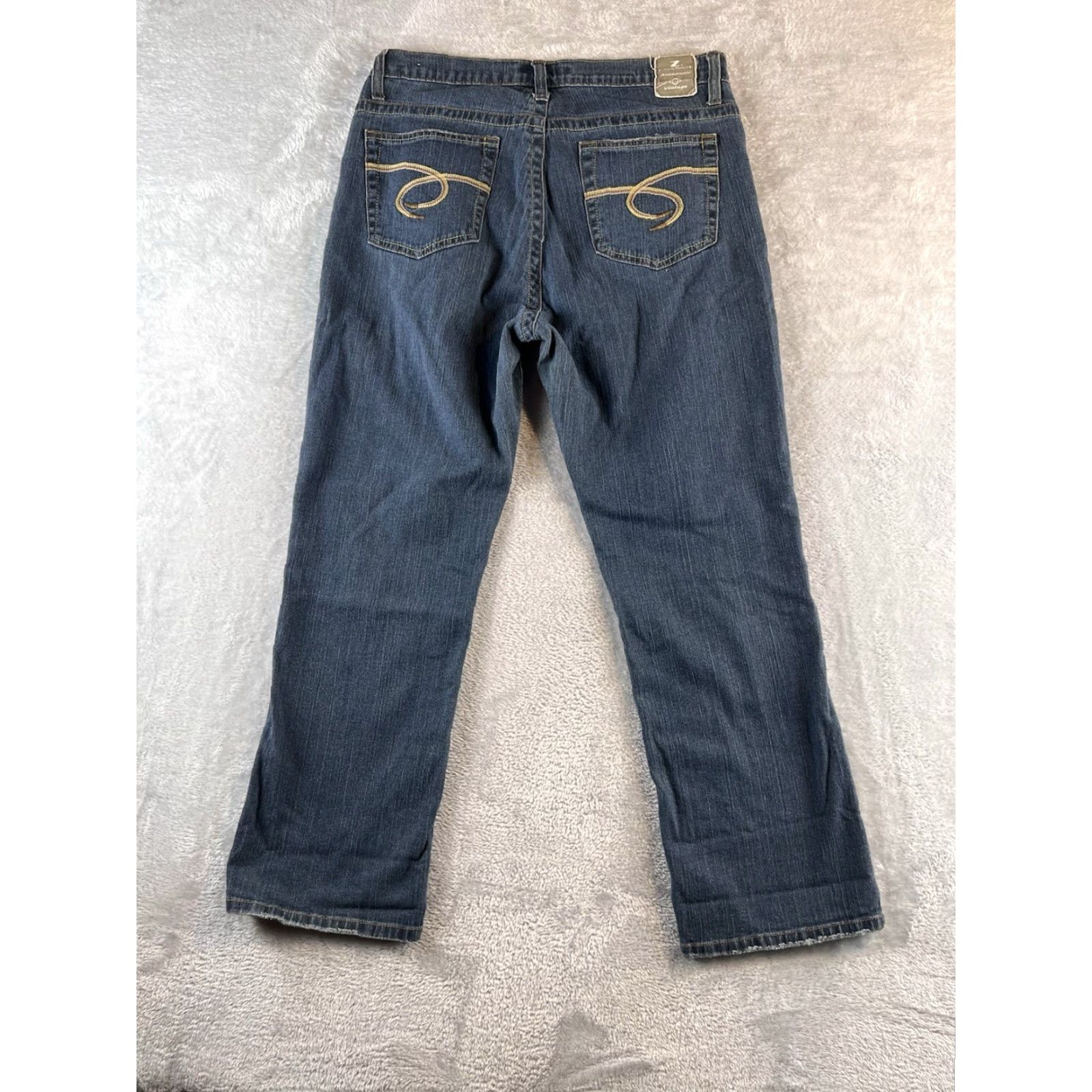 Denime VINTAGE Z Cavaricci Jeans Womens 12 Blue Denim Straight Boho Jeans 80s 90s Womens Size 24" / US 00 / IT 34 - 2 Thumbnail
