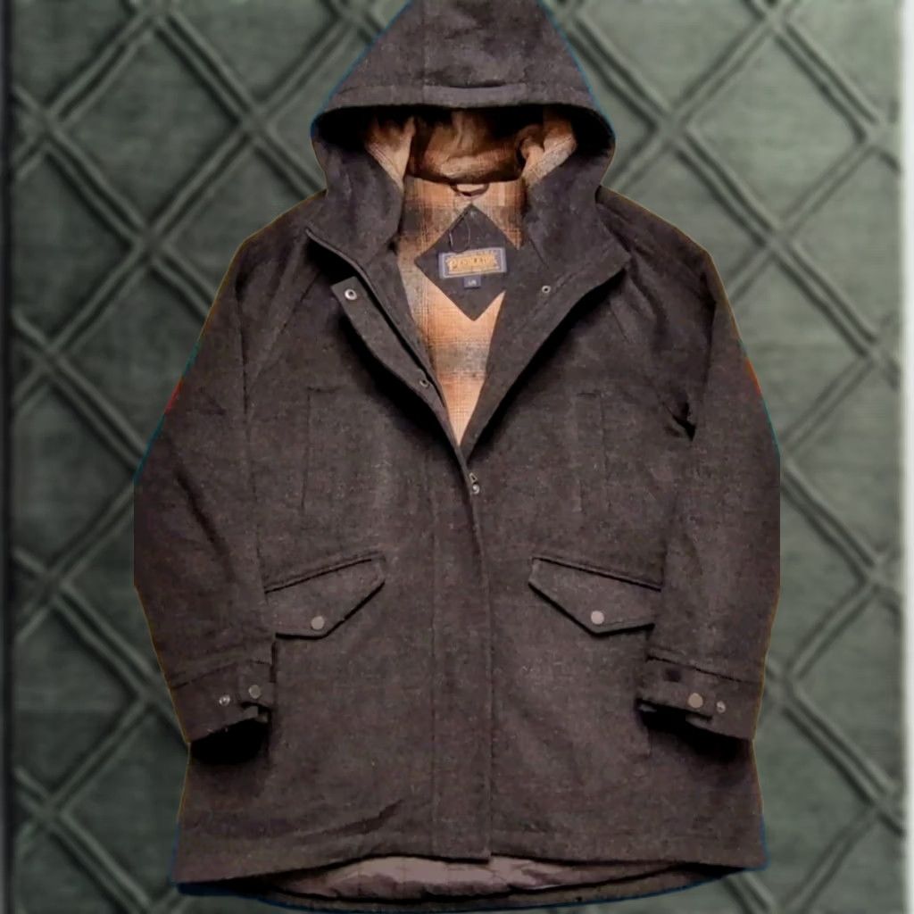 Pendleton Pendleton West Haven Wool Jacket Hooded Full Zip Insulated Quilt Line Grey L Women Size L / US 10 / IT 46 - 1 Thumbnail
