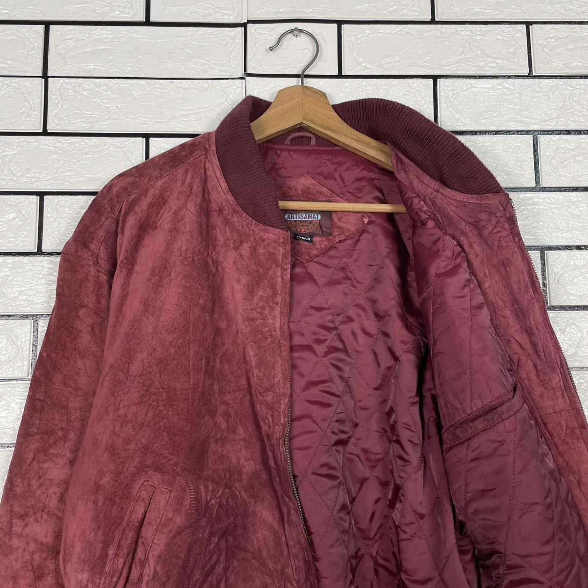 Other Artisanat Maroon Leather Bomber Jacket Size US M / EU 48-50 / 2 - 10 Thumbnail
