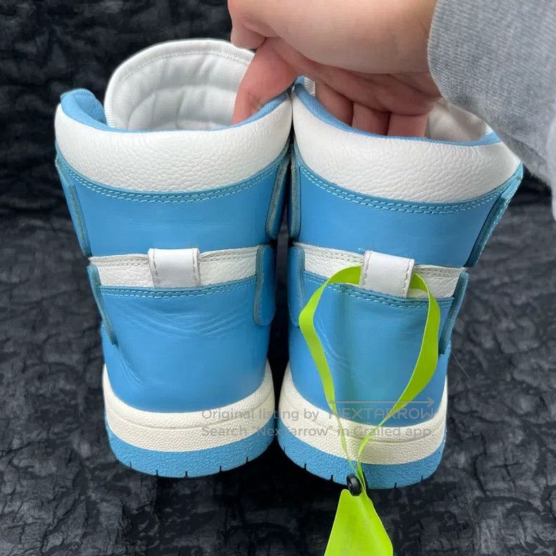 Amiri Amiri Size 45 White and blue high-top bone plate shoes Size US 12 / EU 45 - 3 Thumbnail