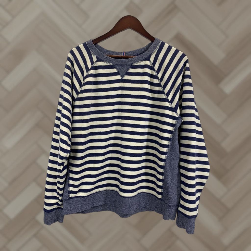 Champion VINTAGE Champion Stripped Women's Sweater 537 XL Blue 90s Crew Neck Long Sleeve Pullover Knit Shirt Women Size XL / US 12-14 / IT 48-50 - 1 Thumbnail