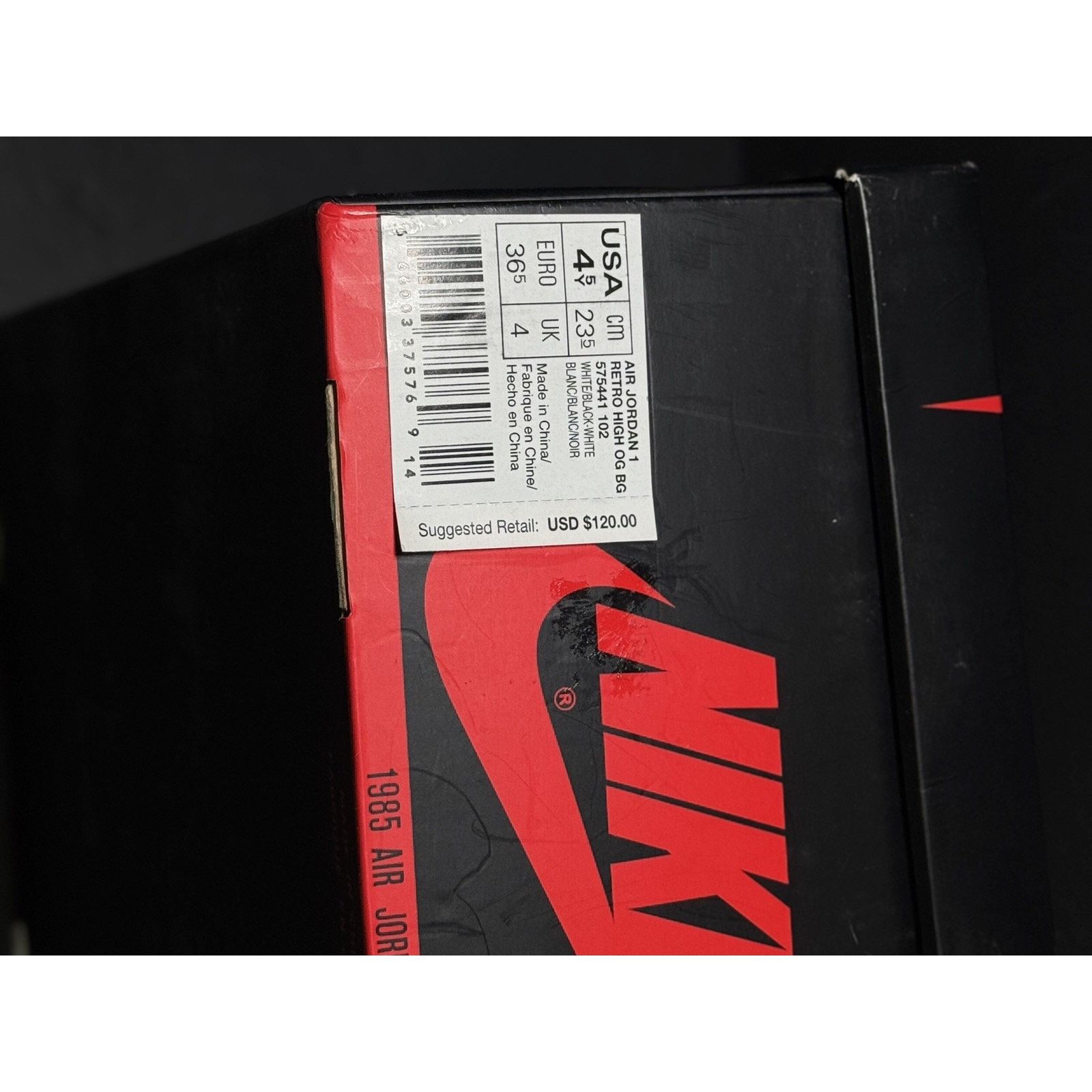 Nike Nike Air Jordan 1 Retro High Mens Size 4.5 White Black Size US 12 / EU 45 - 8 Thumbnail