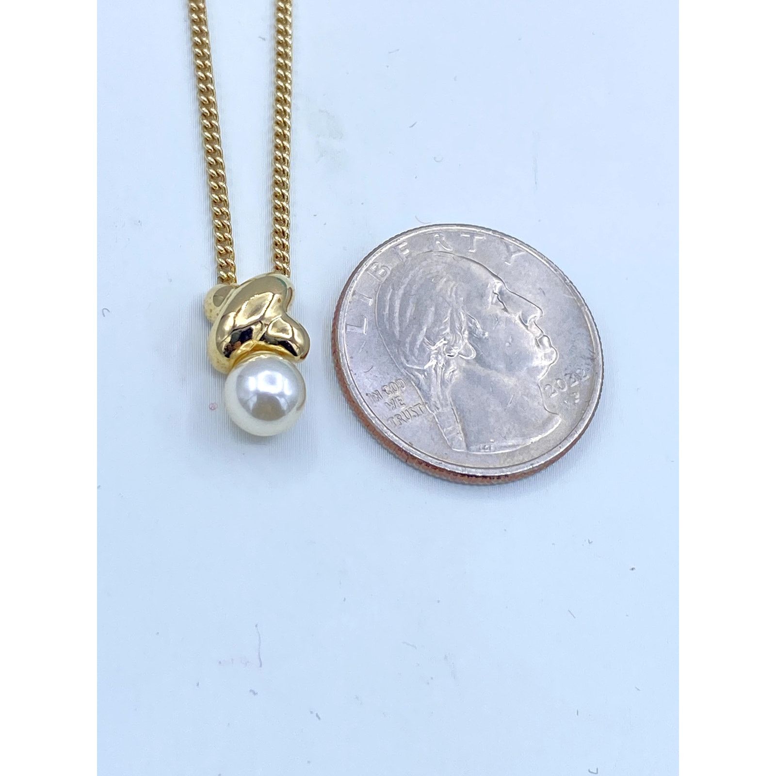 Christian Dior Monsieur Christian Dior Gold-Tone Necklace with Pearl Pendant Size ONE SIZE - 9 Thumbnail