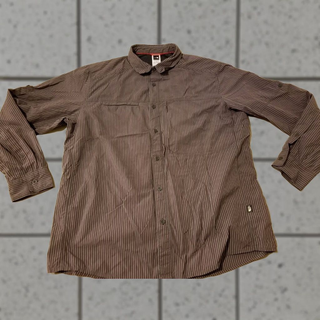 The North Face Mens The North Face Button Shirt L Large Brown Outdoor Hiking Size 42R - 1 Thumbnail