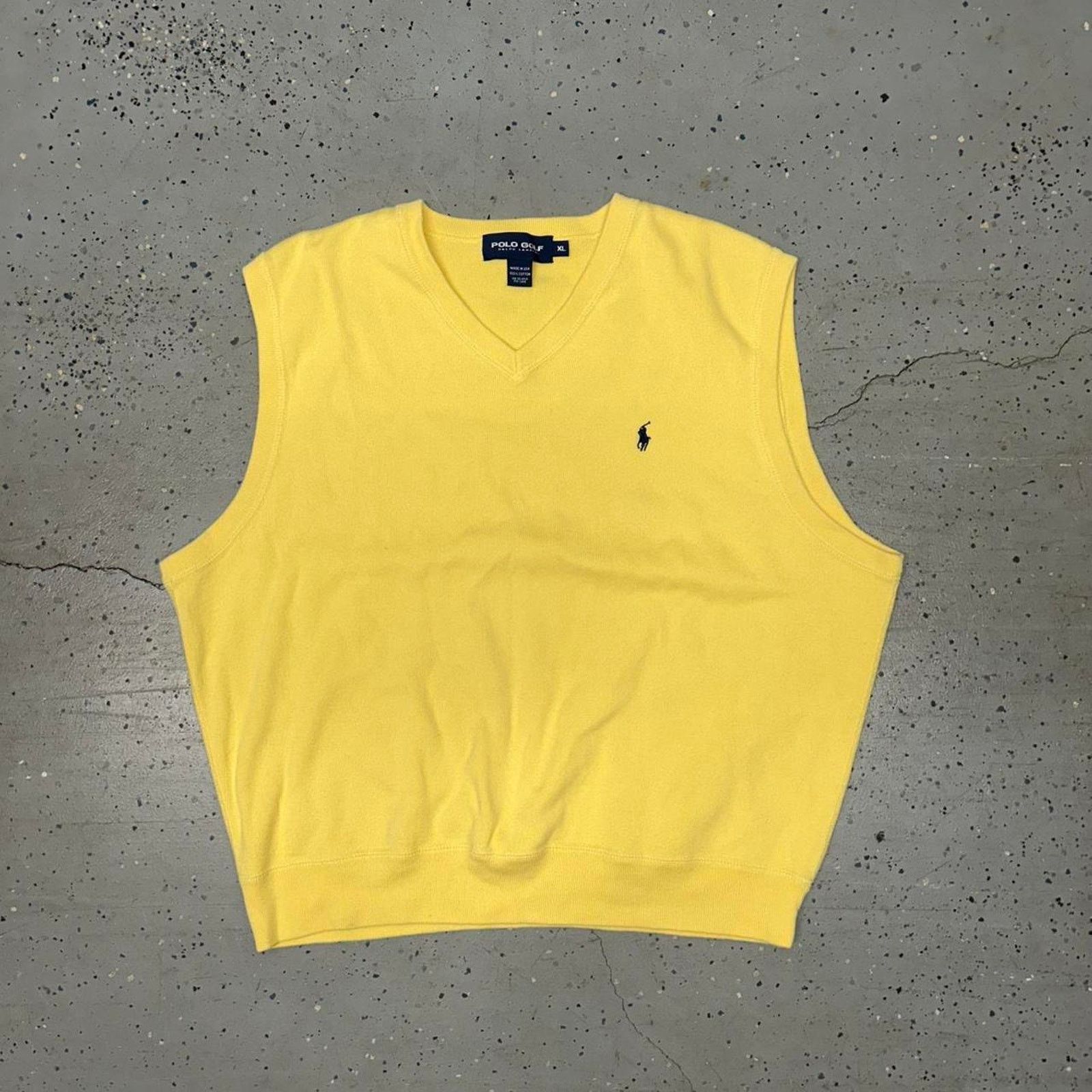 Polo Ralph Lauren VTG Yellow Polo Golf sweater vest Size US XL / EU 56 / 4 - 1 Thumbnail