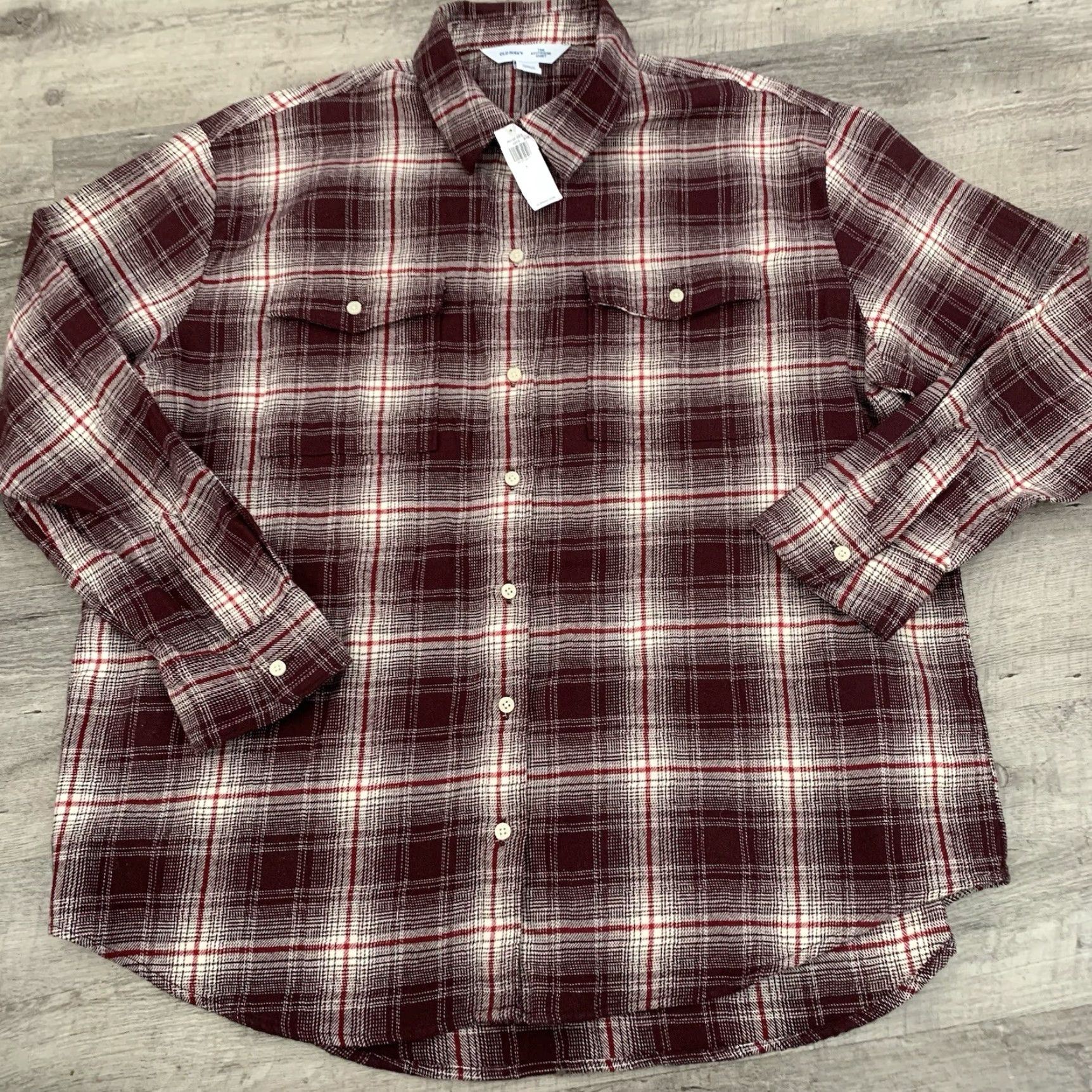 Old Navy VINTAGE Old Navy Flannel Shirt Womens Large The Boyfriend Maroon Plaid Button-Up NEW Size L / US 10 / IT 46 - 7 Thumbnail