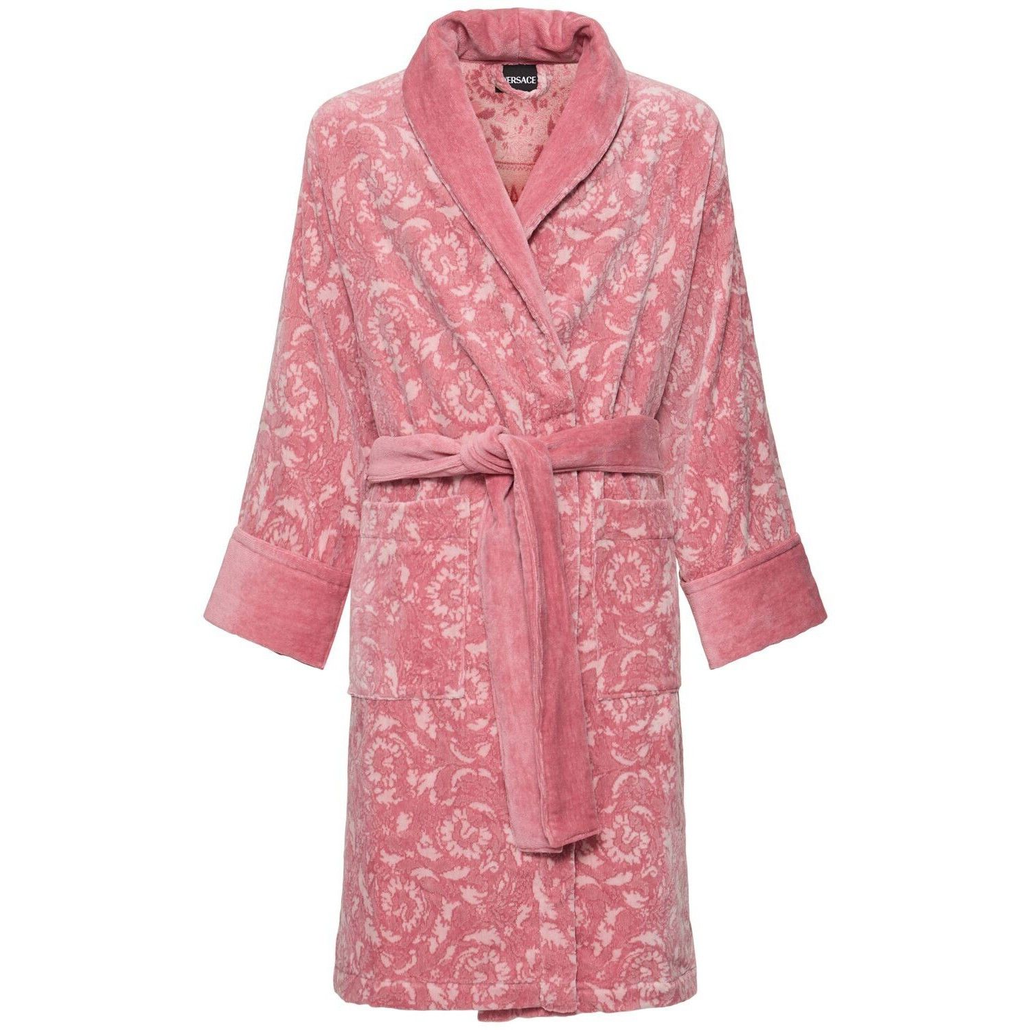 VERSACE Baroque $2575 Rose Cotton And Cashmere Unisex Long B