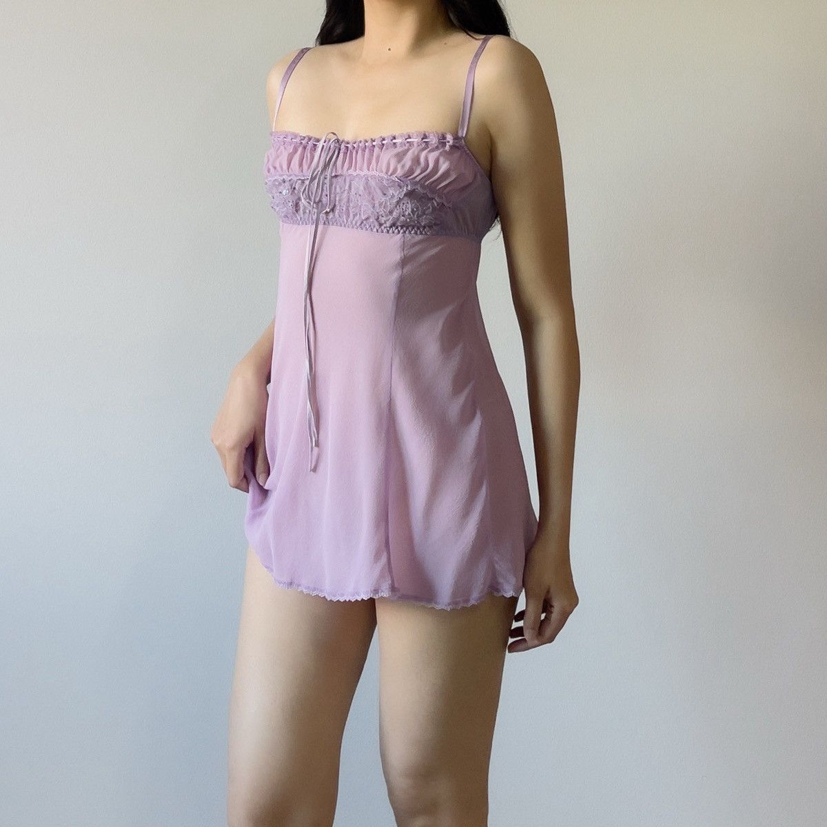 Victoria's Secret Victoria’s Secret Lavender Silk Mini Slip Dress (S) Size S / US 4 / IT 40 - 2 Thumbnail