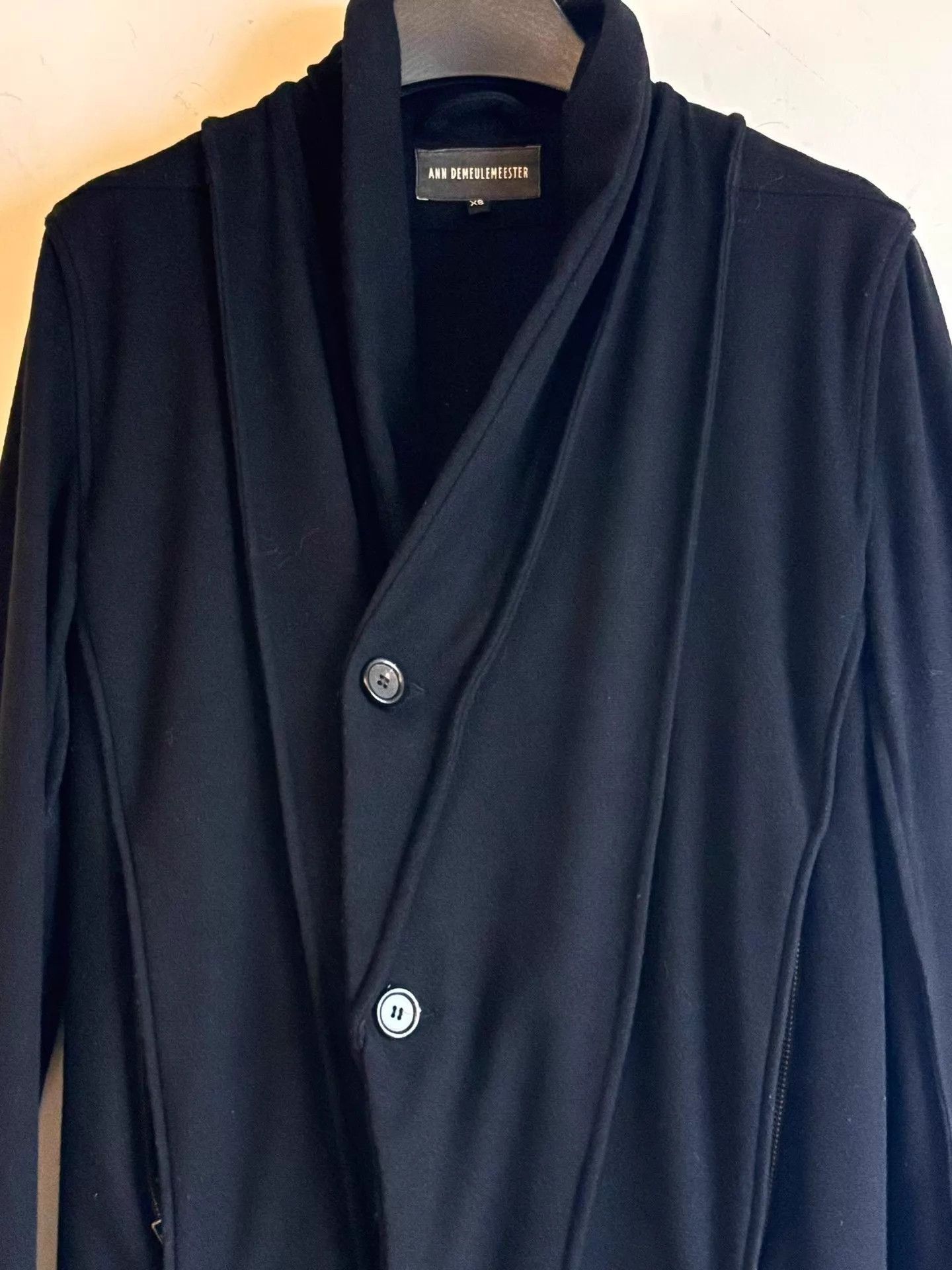 Ann Demeulemeester Long Black Button-Front Coat - XS Size US XS / EU 42 / 0 - 5 Thumbnail