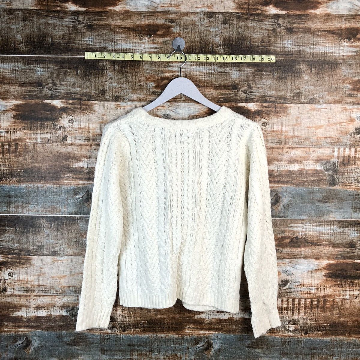 Homespun Knitwear × Japanese Brand Ray Cassim White cable Knitwear #A1553 Size S / US 4 / IT 40 - 12 Thumbnail