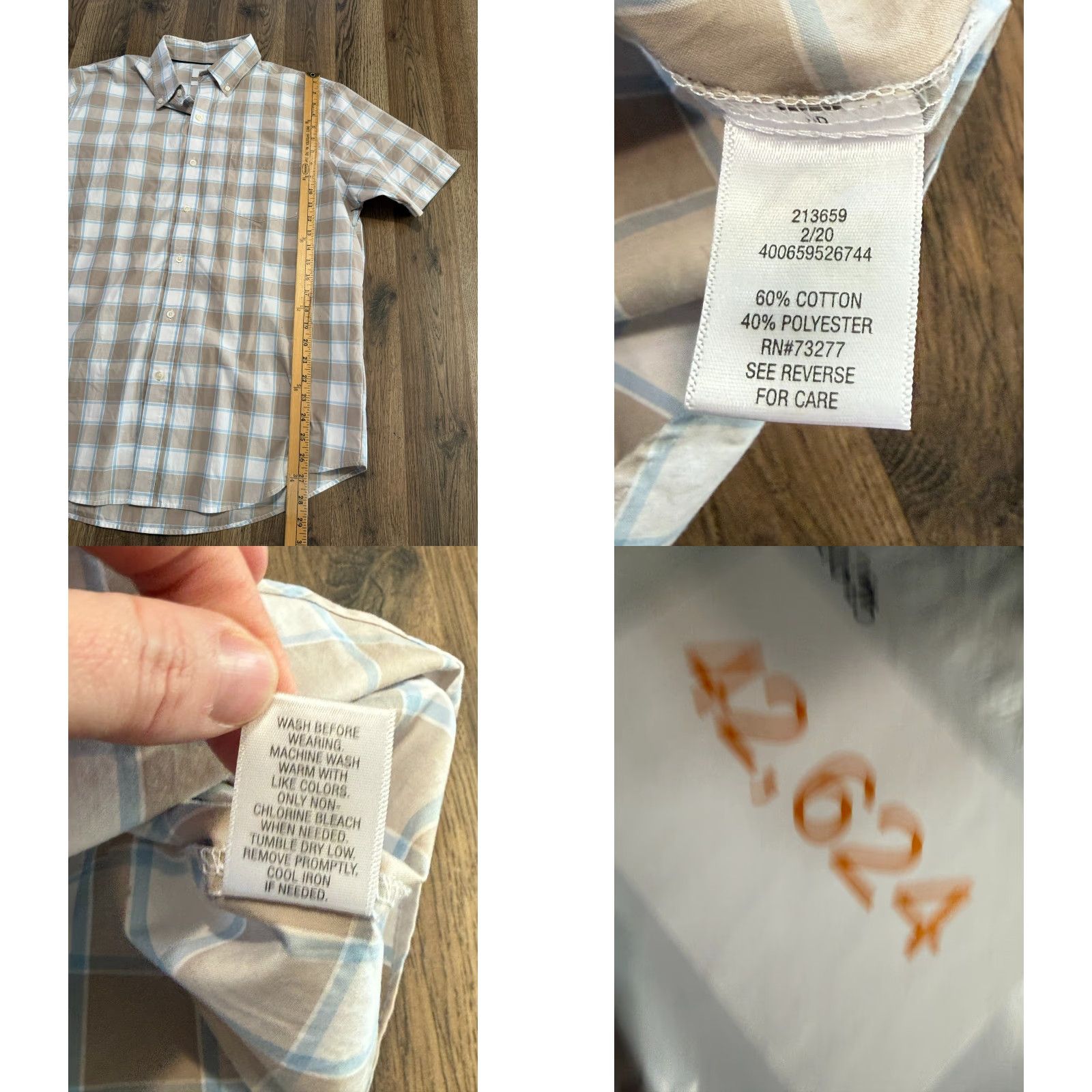 Croft & Barrow Croft & Barrow Shirt Mens Large Plaid Short Sleeve Button-Down Multicolor Cotton Summer Casual Womens? Size US L / EU 52-54 / 3 - 8 Thumbnail