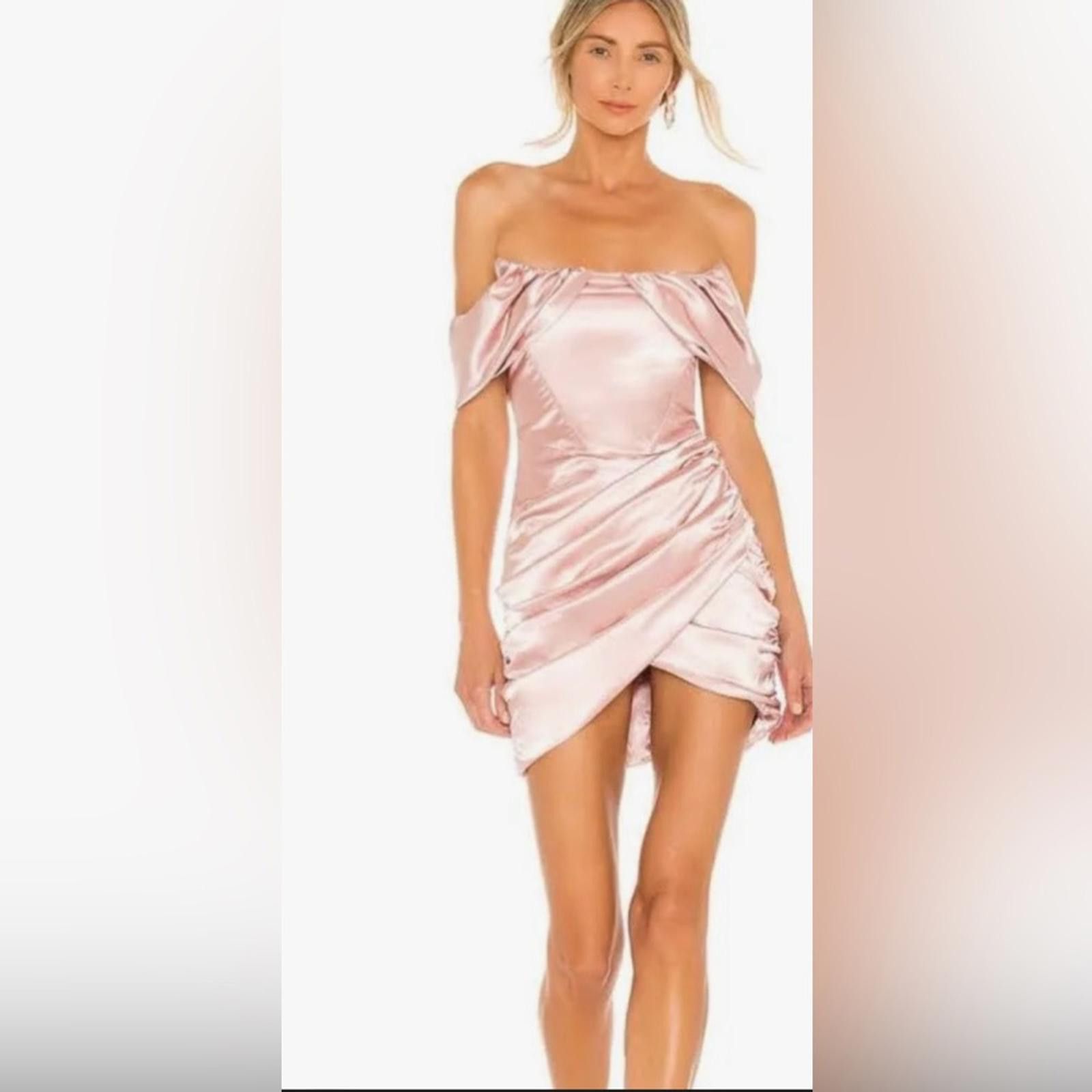 Designer Superdown. Aurora Mini Satin Ruched Dress. Size Medium. Size M / US 6-8 / IT 42-44 - 1 Thumbnail