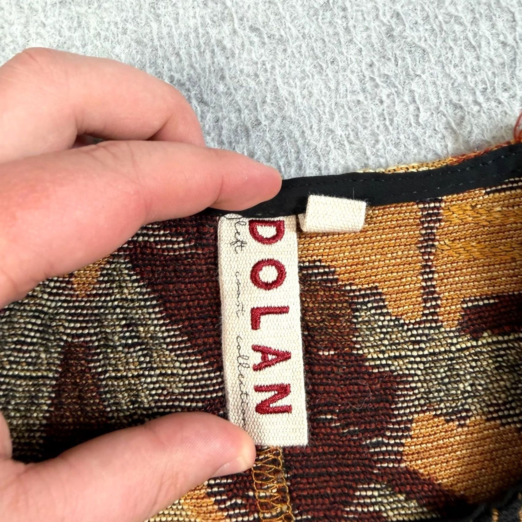 Vintage Dolan Shirt Womens S Brown Women Seraphina Tapestry Woven Cropped Boho Made USA Size S / US 4 / IT 40 - 3 Thumbnail