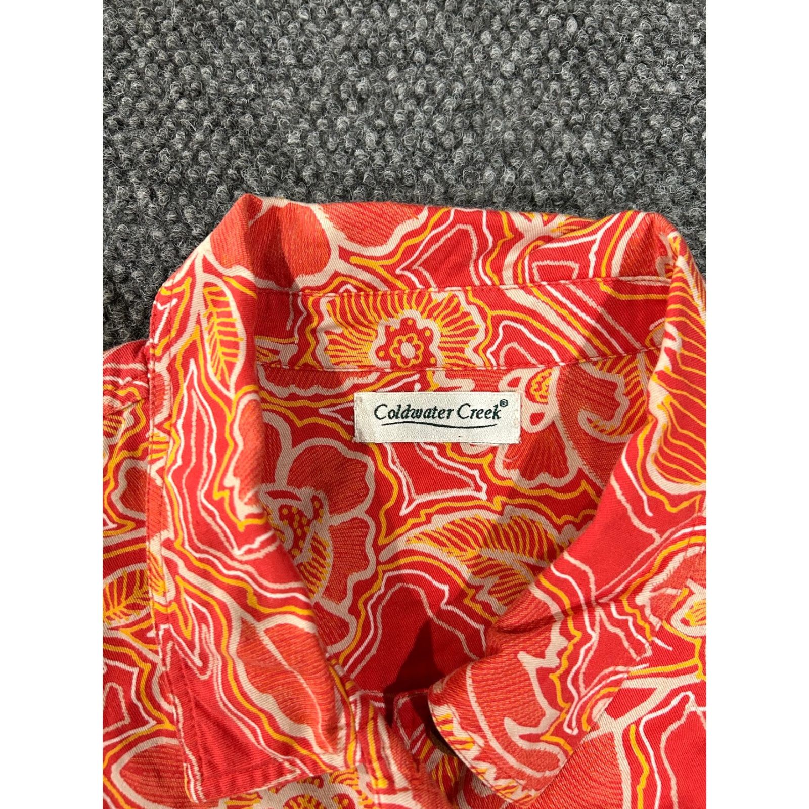 Coldwater Creek Coldwater Creek Jacket XL Red Floral Paisley Button Up Lightweight Size XL / US 12-14 / IT 48-50 - 3 Thumbnail