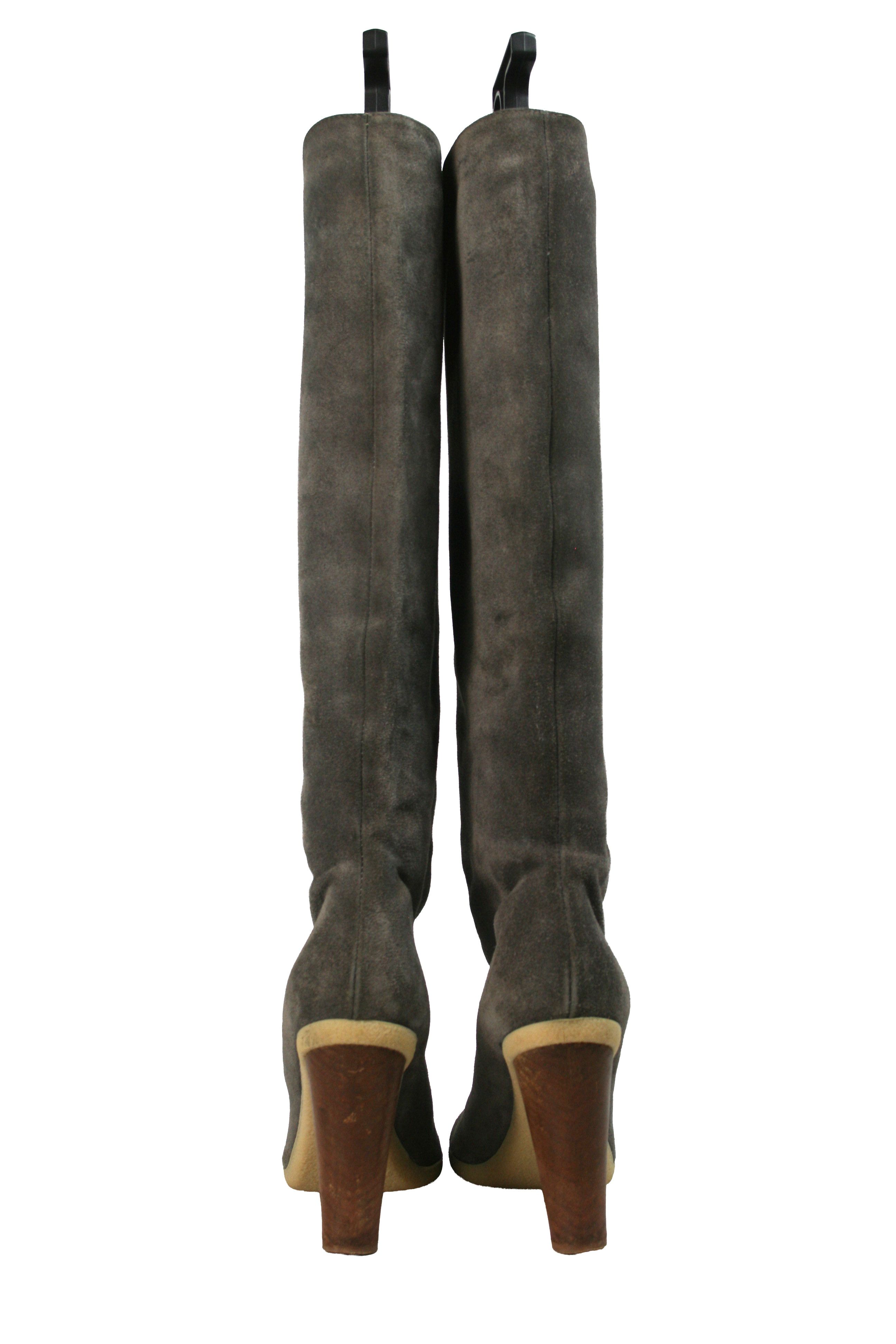 Jil Sander 2008 Raf Simons Era Knee High Suede Boots Vintage Size US 8 / IT 38 - 12 Thumbnail