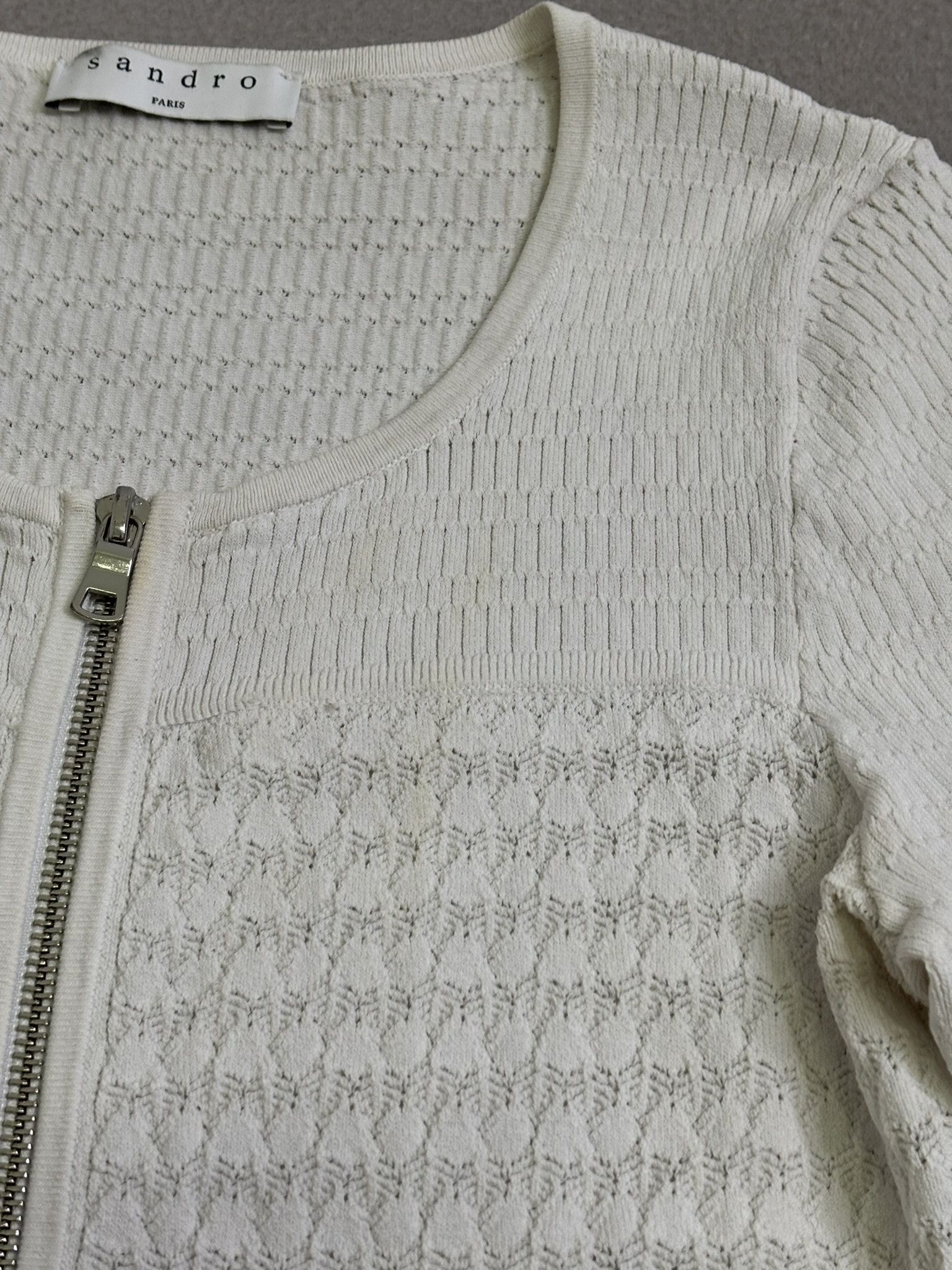 Sandro Sandro White zip cardigan size S Size S / US 4 / IT 40 - 7 Thumbnail