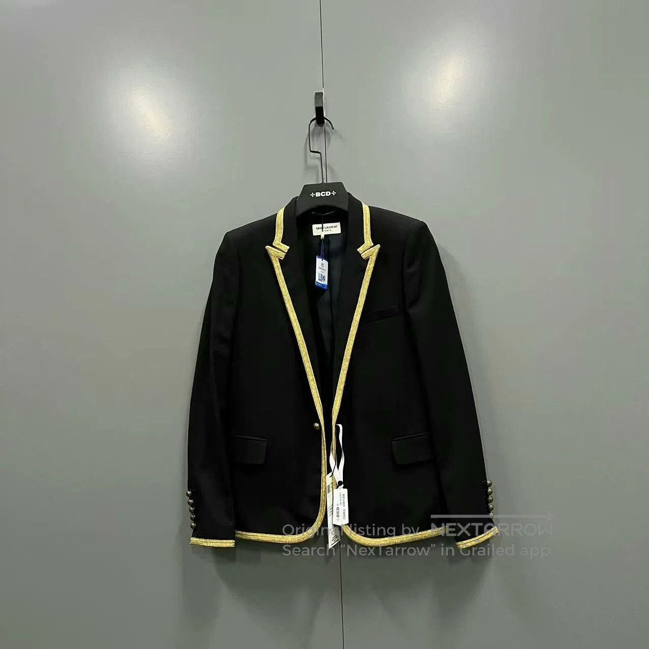 Saint Laurent Paris Saint Laurent Black Gold Trim Blazer. Size US M / EU 48-50 / 2 - 1 Thumbnail