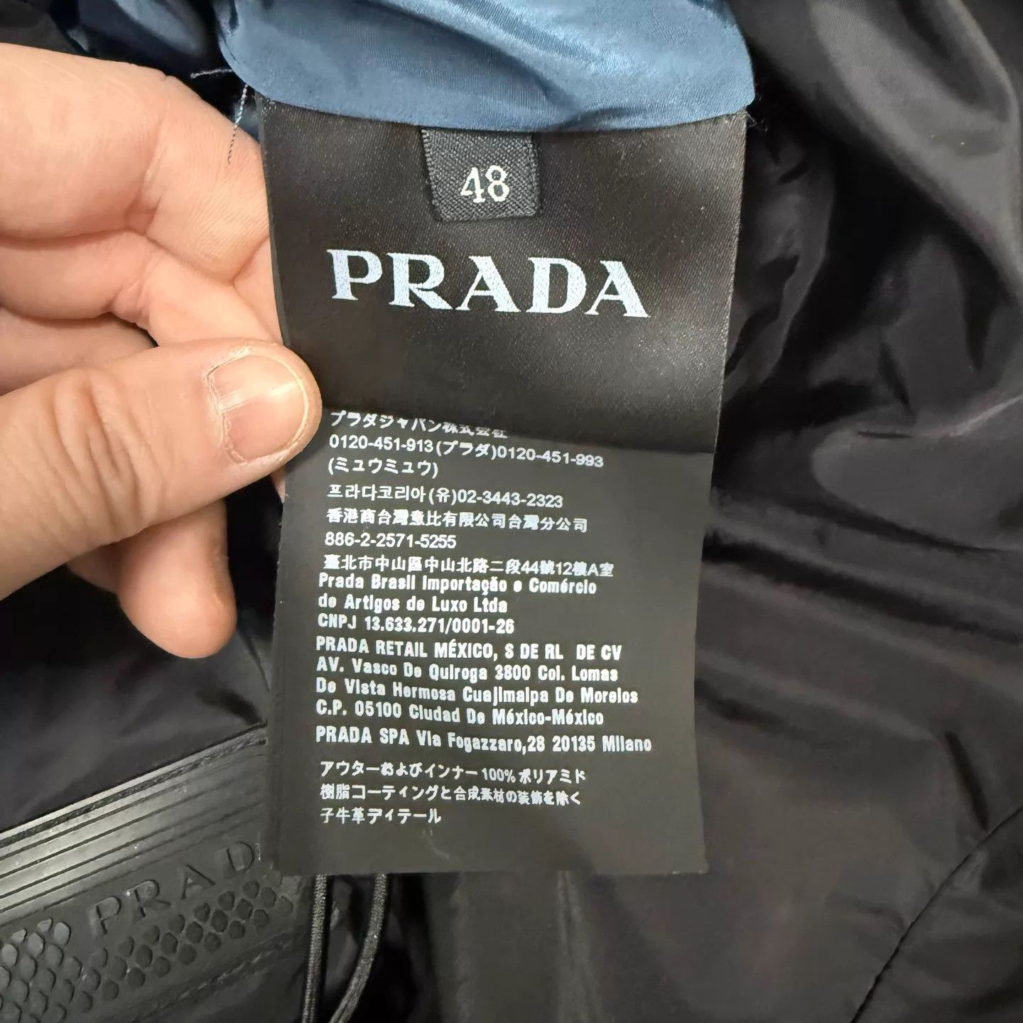 Prada Prada Nylon Jkt Blk/Bl Logo Hem 2-Sided 48 99 New Size US M / EU 48-50 / 2 - 4 Thumbnail