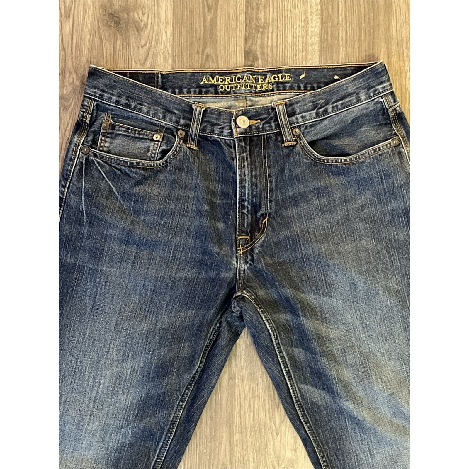 American Eagle Outfitters American Eagle Men's Jeans Size 33x34 Classic Boot Cut Dark Size US 33 - 2 Thumbnail