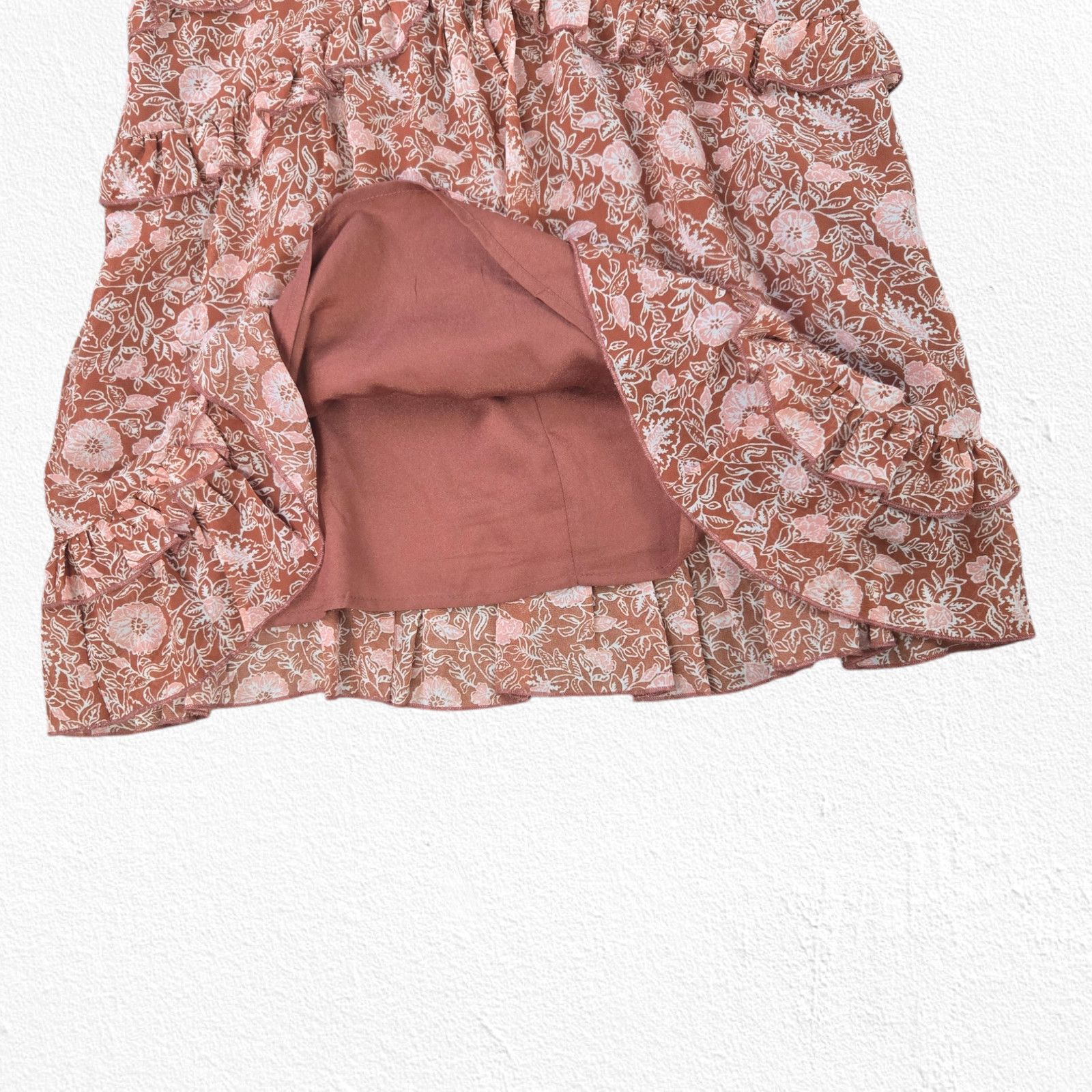 Forever 21 Forever 21 Burnt Orange Floral Boho Mini Dress Size Medium Size M / US 6-8 / IT 42-44 - 5 Thumbnail