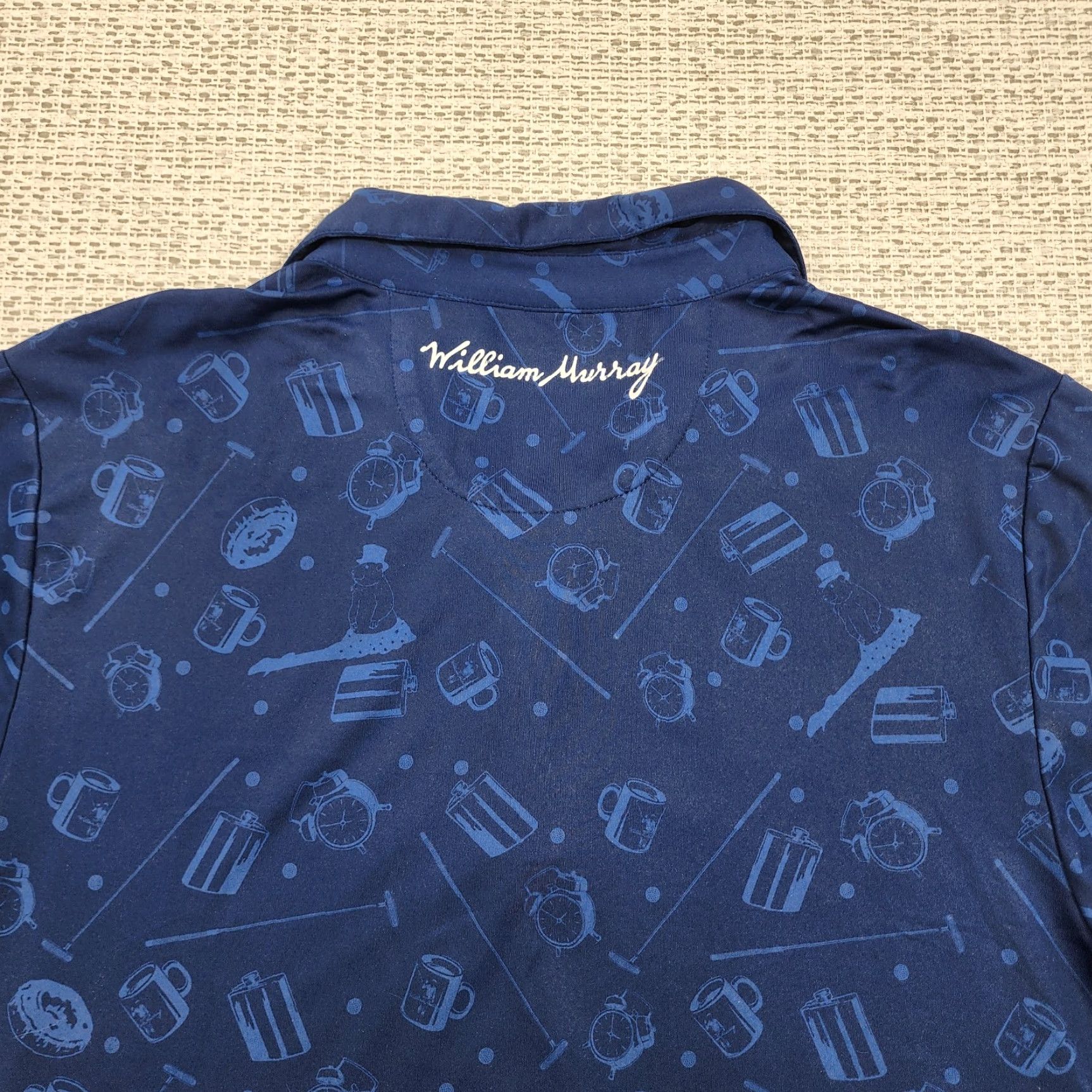 Vintage William Murray Polo Shirt Mens Large Golf Cocktails Food Print Performance Shirt Size US L / EU 52-54 / 3 - 6 Thumbnail