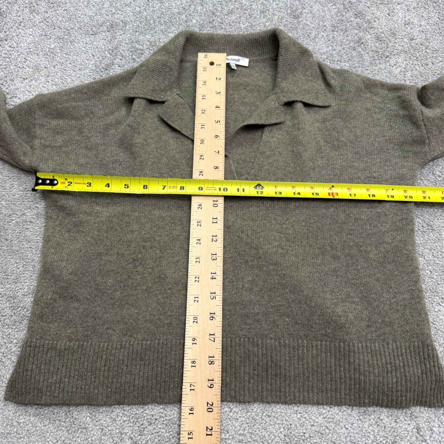 Madewell Madewell Merino Wool Pullover Sweater Womens 2XS Brown V-Neck Knit Casual Fall Winter Size XXS / US 00 / IT 34 - 7 Thumbnail