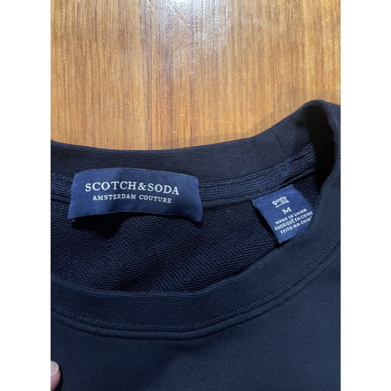Scotch & Soda Scotch & Soda Crewneck Sweater Blue Embroidered Spellout Size Mens M, Knit, Cotton, Regular Fit, Men’s Pullover, Black Size US M / EU 48-50 / 2 - 5 Thumbnail