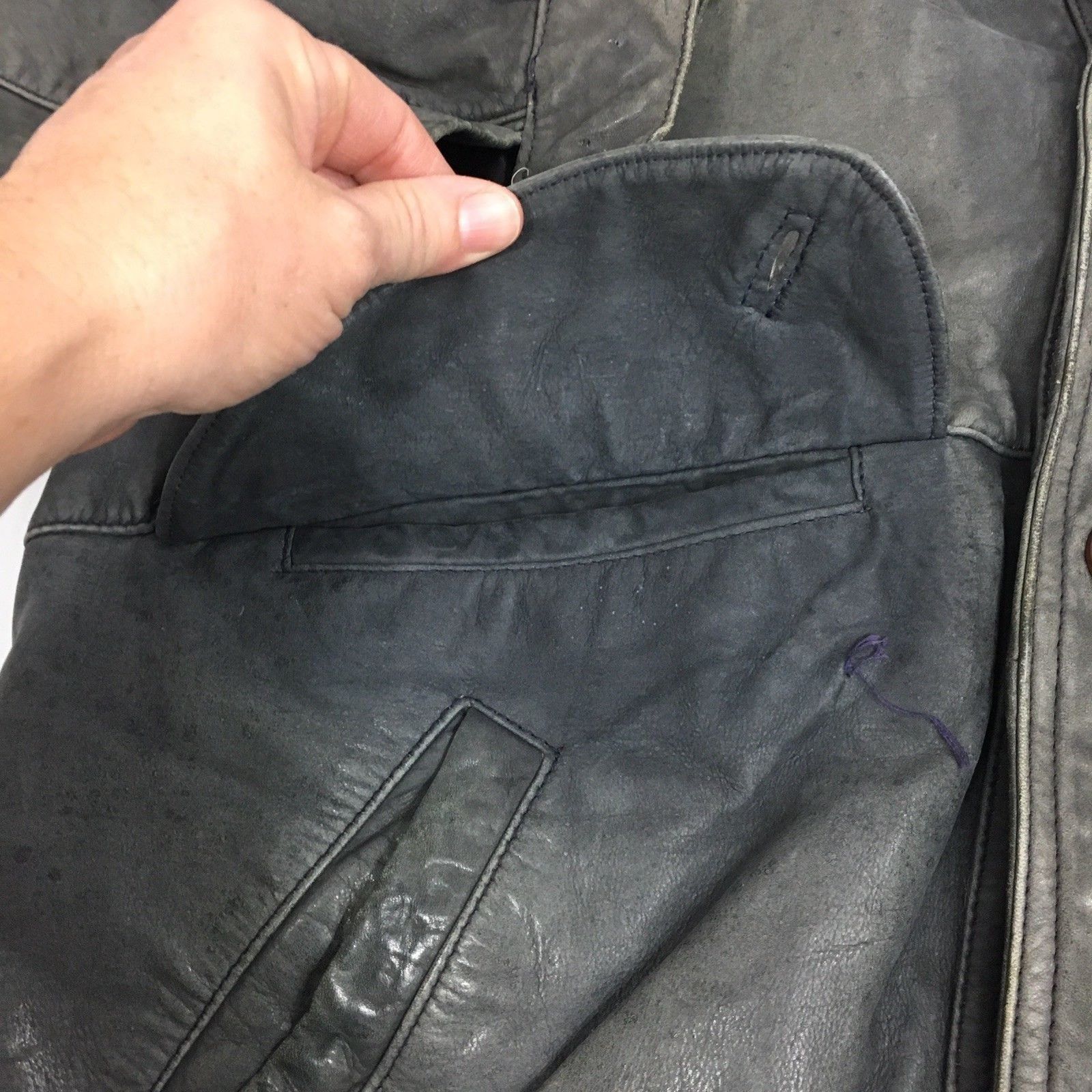 Gant Vtg Nimbus GANT Gun Metal Black Leather BOMBER Jacket Size US L / EU 52-54 / 3 - 4 Thumbnail