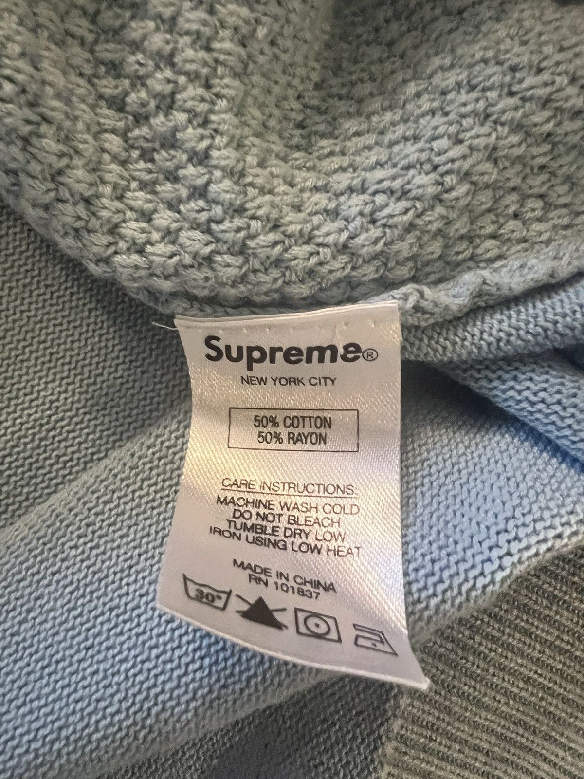 Supreme supreme cable knit sweater blue Size US L / EU 52-54 / 3 - 3 Thumbnail