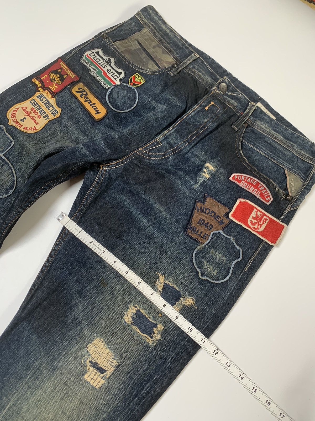 Replay 👽 Replay with patch distressed mudmax denim👽 Size US 33 - 11 Thumbnail