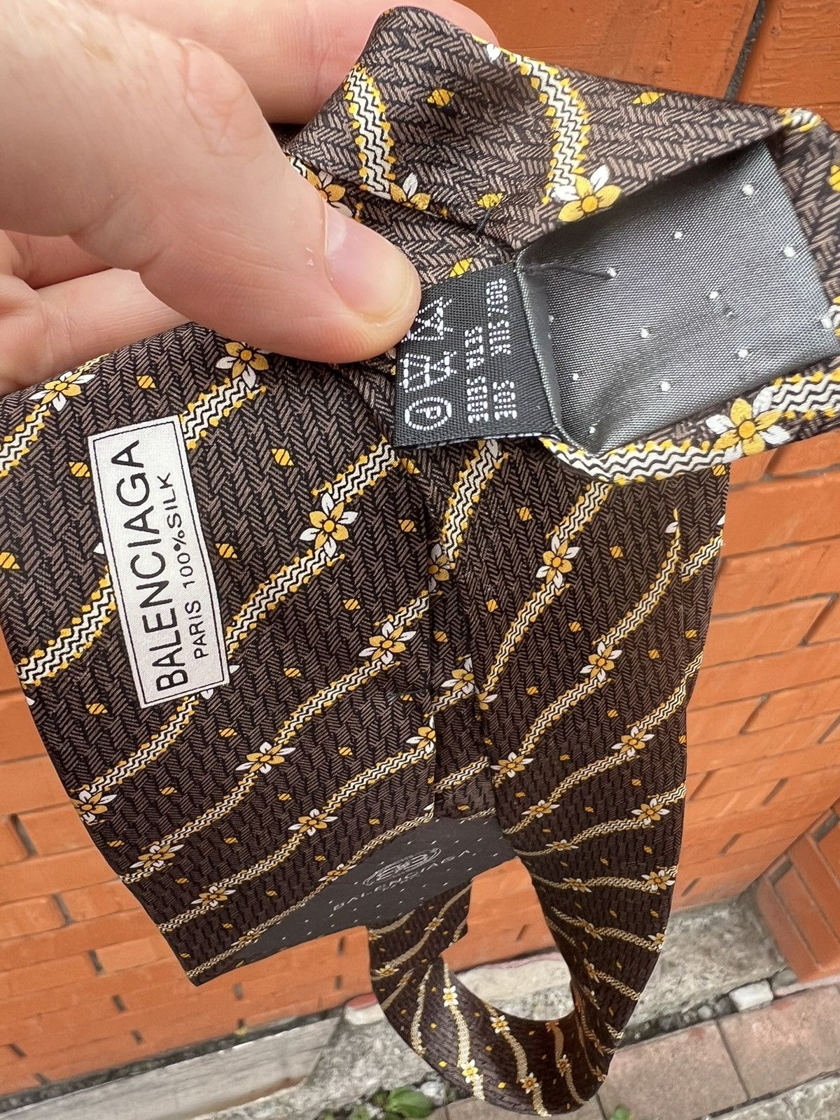 Balenciaga Balenciaga Paris tie 100% Silk Tie vintage fashion top condt Size 40 - 7 Thumbnail