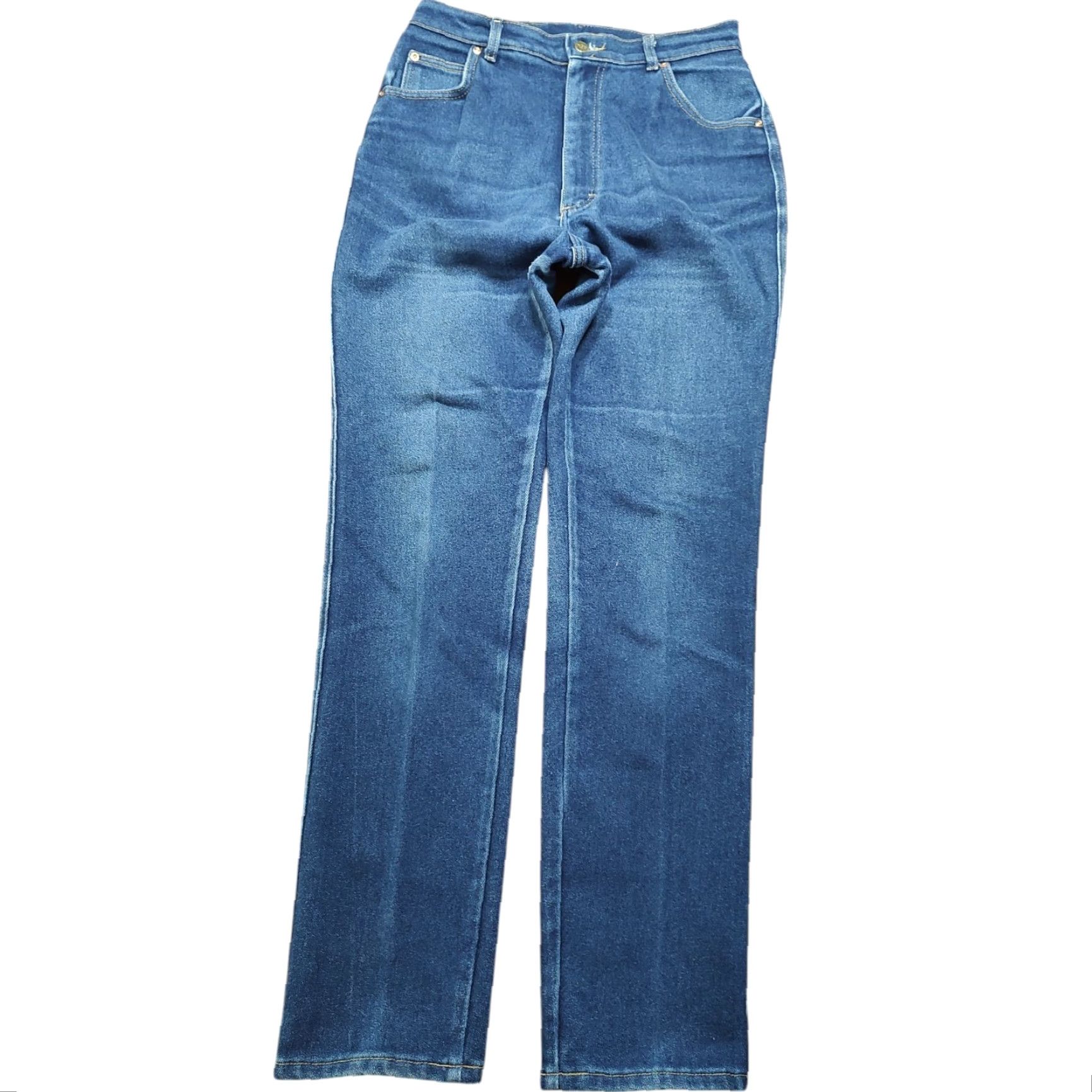 Lee VINTAGE Lee Jeans Womens 29x33 Blue Denim 5-Pocket Zipper Button Logo USA Made 80s Western Mom Size 29" - 2 Thumbnail