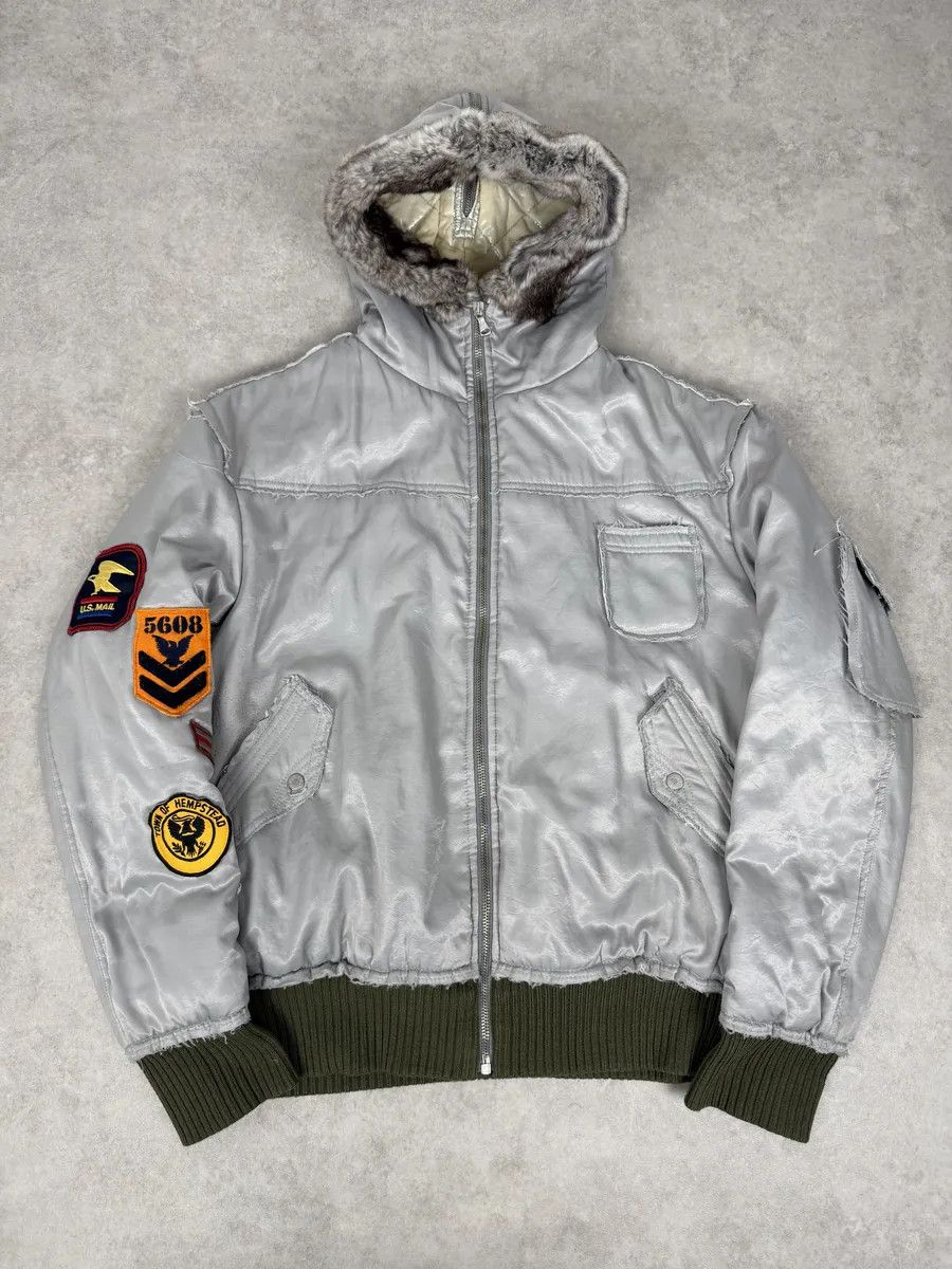Dolce & Gabbana AW2004 Dolce & Gabbana Grey Aviator Patchwork Bomber Jacket Size US M / EU 48-50 / 2 - 7 Thumbnail