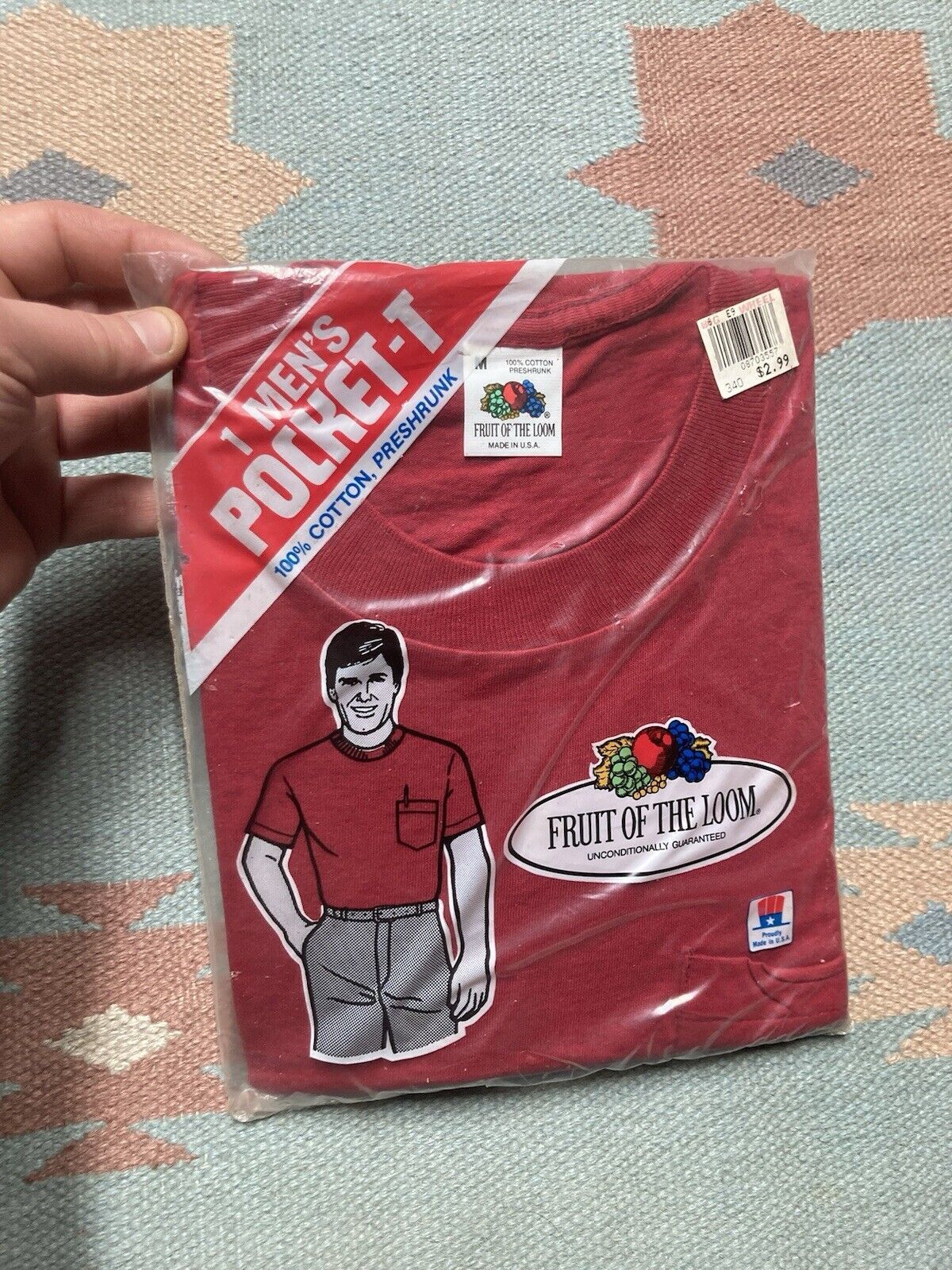 Fruit Of The Loom × Vintage Vtg 80s pocket t shirt fruit of the loom DEADSTOCK blank M Size US M / EU 48-50 / 2 - 2 Thumbnail