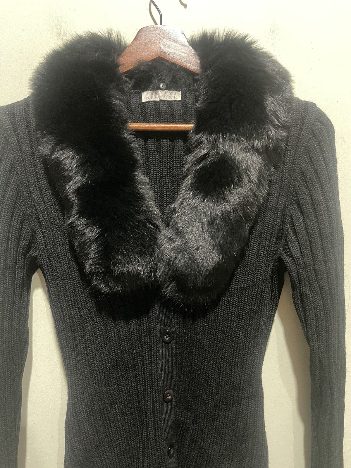 Barneys New York Barneys New York Sweatshirt with blue fox fur neck Size ONE SIZE - 3 Thumbnail