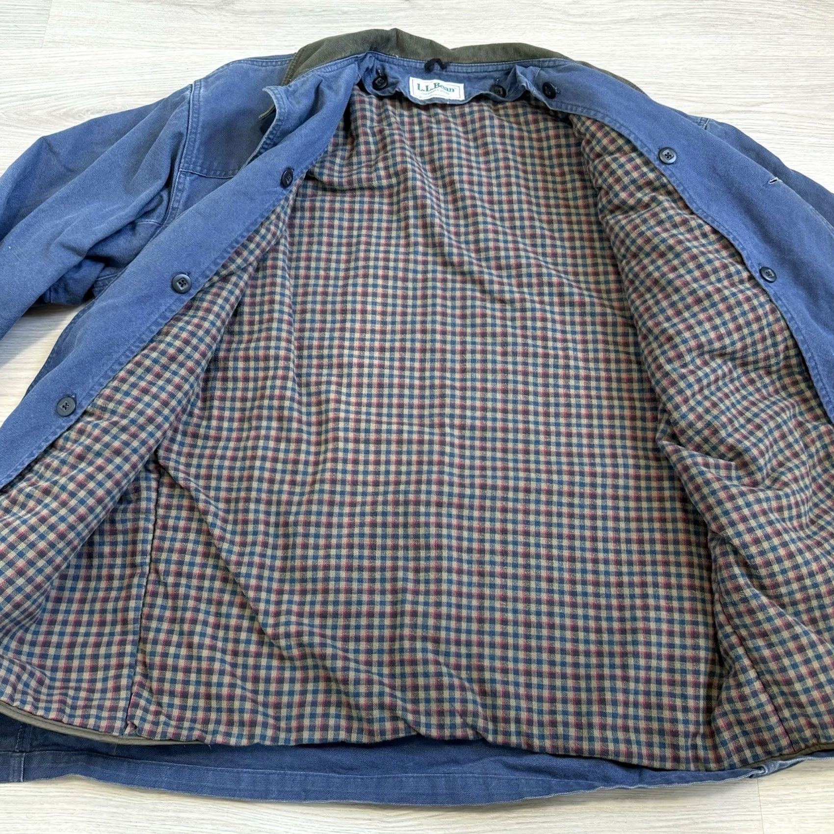 Vintage Vtg LL Bean Denim Jacket Barn Ranch Chore Coat Plaid Liner Corduroy Primaloft XL - Vintage Size US XL / EU 56 / 4 - 4 Thumbnail