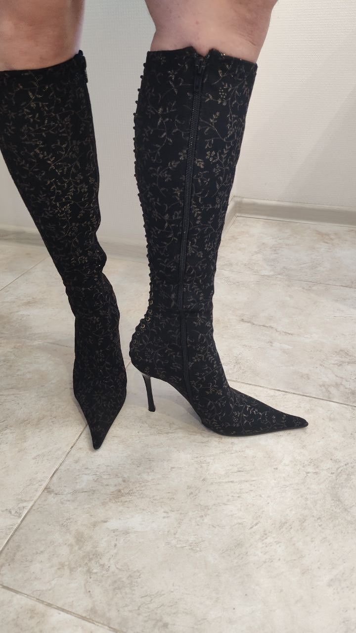 Other Designer Pointed Toe Boots Stiletto Heels US 6.5 / Eur 37 Size US 6.5 / IT 36.5 - 2 Thumbnail