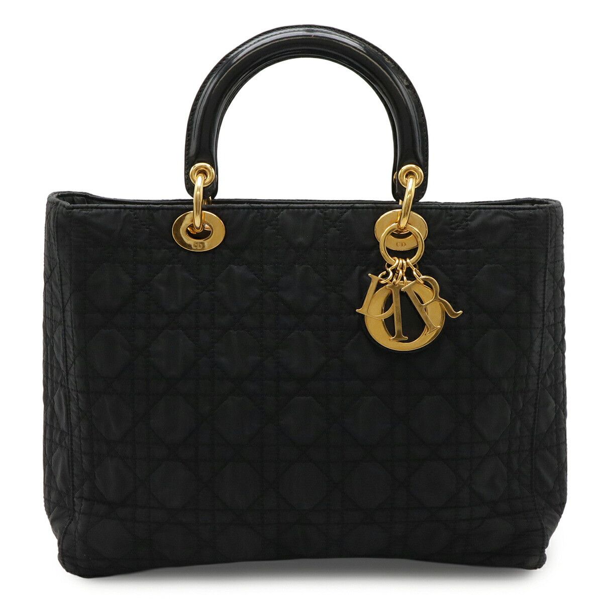 Dior Christian Dior Lady Dior Nylon Patent Leather Handbag Textile Tote Bag DUTY FREE for USA