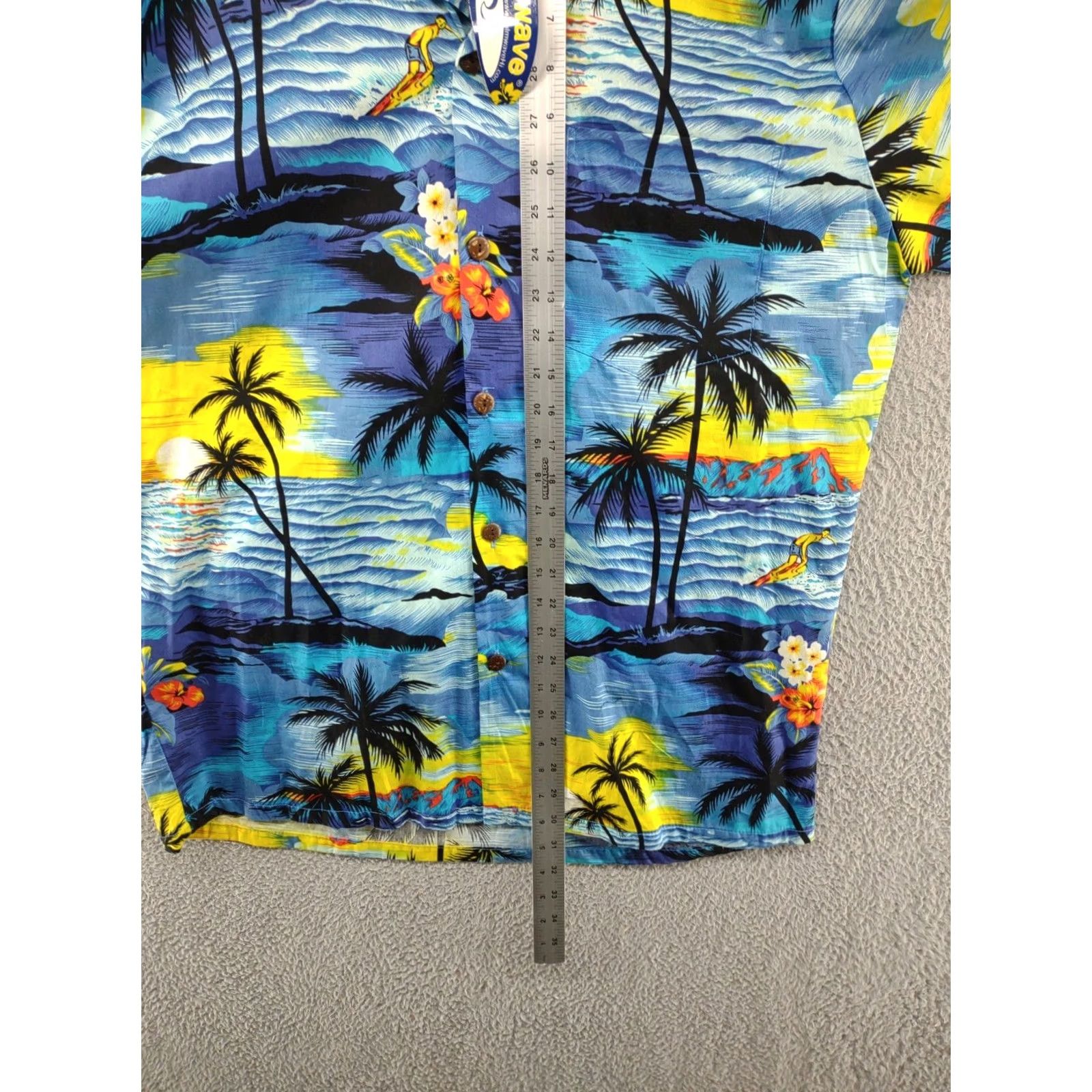 ALOHAS Palmwave Hawaiian Floral Surfing Button Up Shirt XL Men Multicolor Cotton Short Sleeve Aloha Beach New Size US XL / EU 56 / 4 - 7 Thumbnail