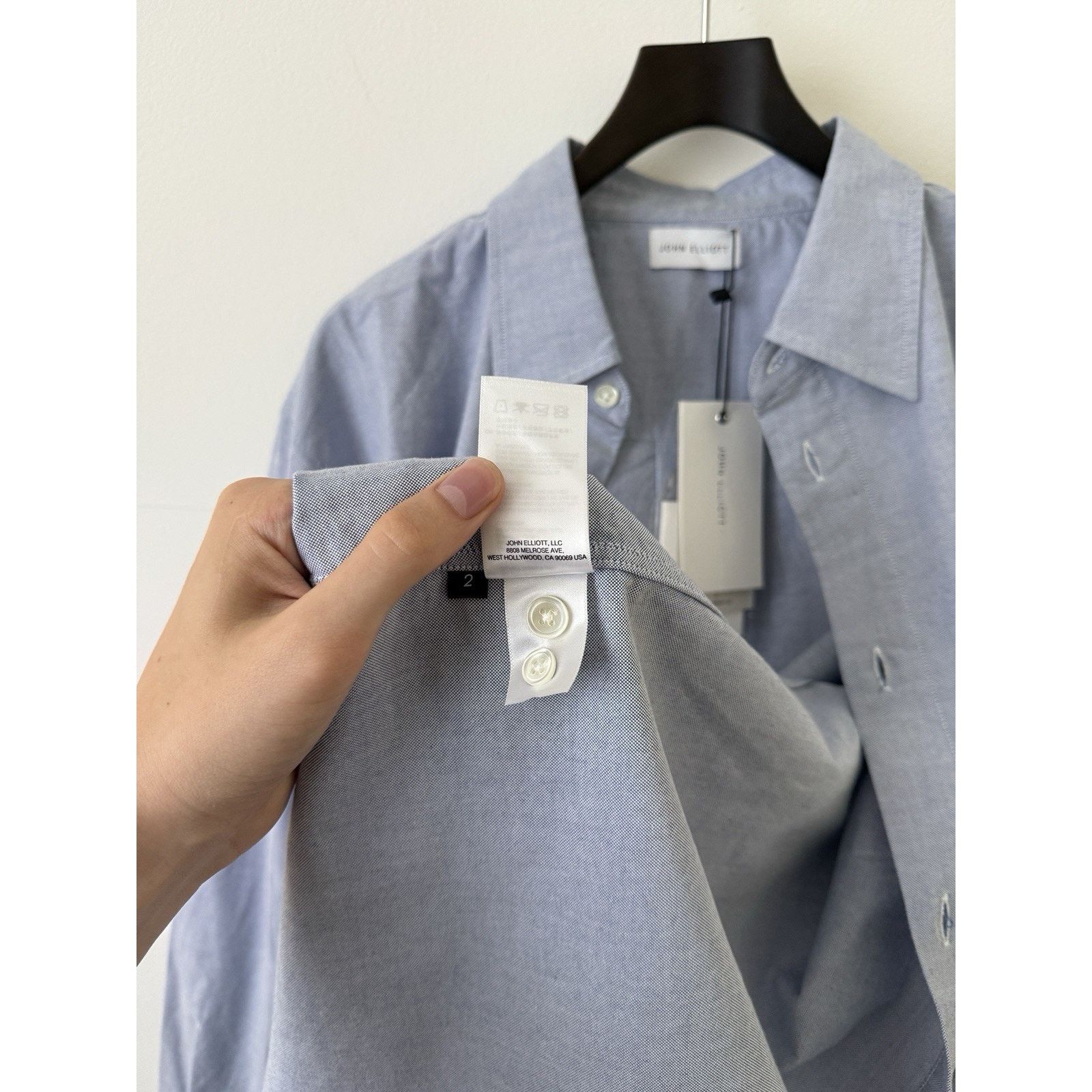 John Elliott NEW Blue Oxford Cloak Button Up Size US M / EU 48-50 / 2 - 13 Thumbnail