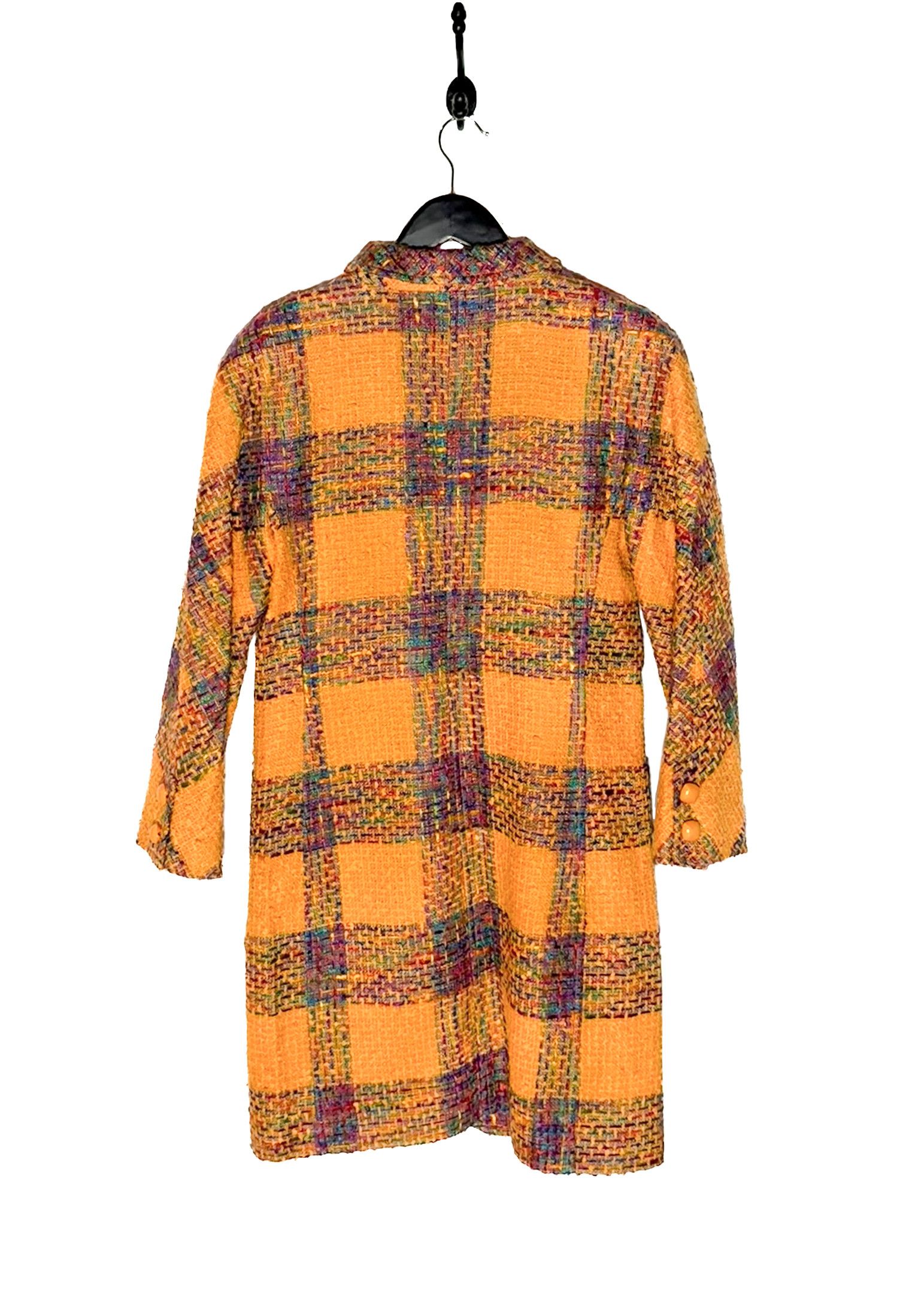 Valentino Valentino Boutique Vintage Orange Checkered Tweed Coat Size M / US 6-8 / IT 42-44 - 5 Thumbnail