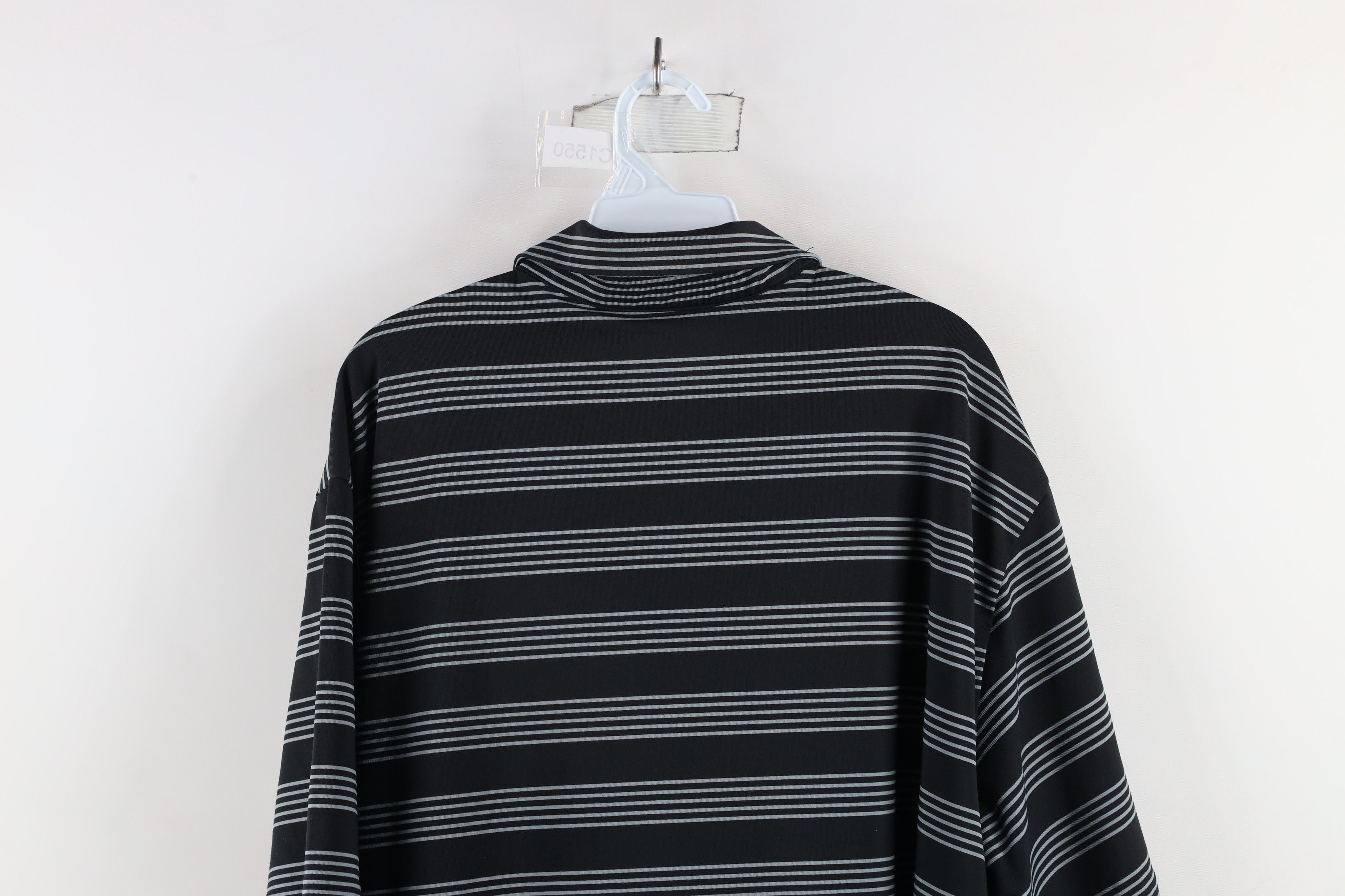 Under Armour × Vintage Under Armour Loose Striped Collared Golf Polo Shirt Black Size US XXL / EU 58 / 5 - 8 Thumbnail