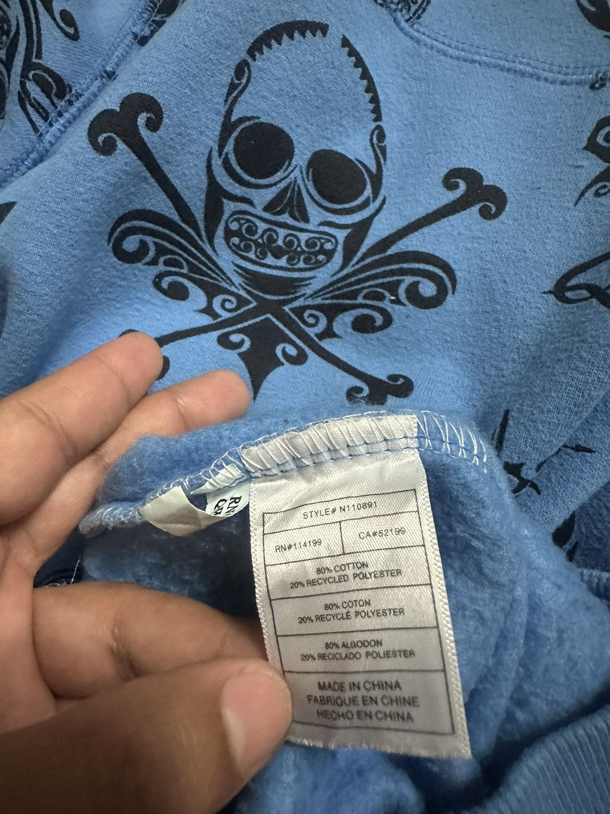 Hysteric Glamour RARE ‼️ Quiksilver Skulls Bones Y2K Hoodie Size US M / EU 48-50 / 2 - 6 Thumbnail