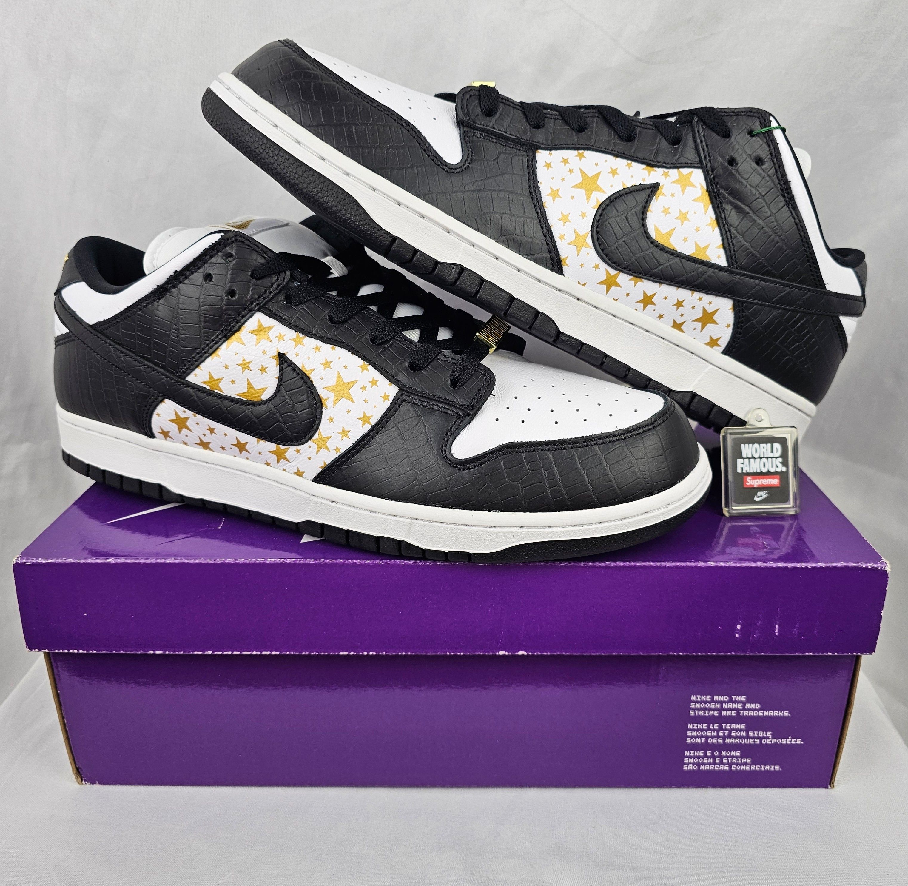 Nike Dunk SB Low x Supreme Stars Black 2021 Men's Size 13 US