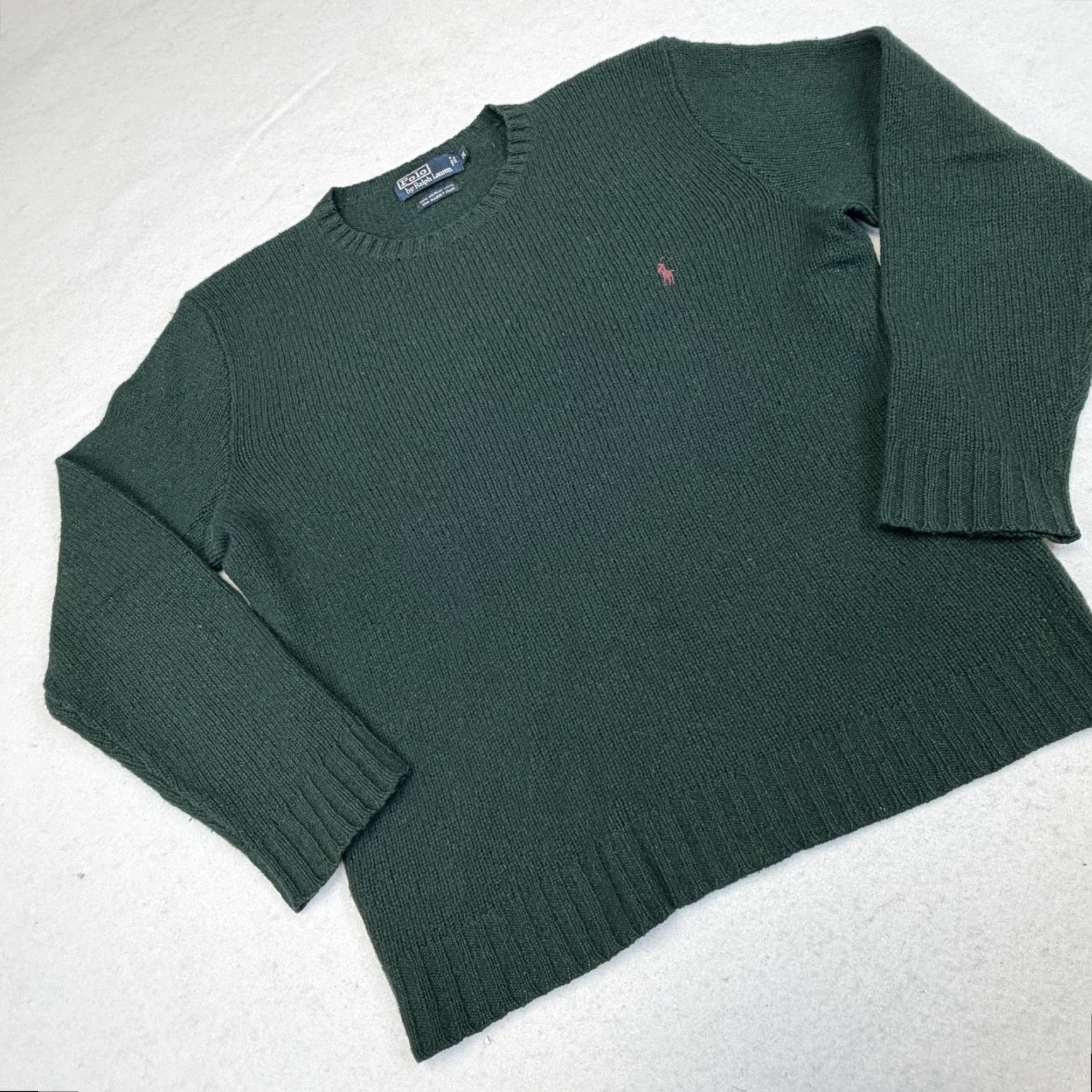 Polo Ralph Lauren Polo Ralph Lauren Wool Sweater Mens M Green Crewneck Logo Knit Tight-Knit Embroidered Pony Size US M / EU 48-50 / 2 - 2 Thumbnail