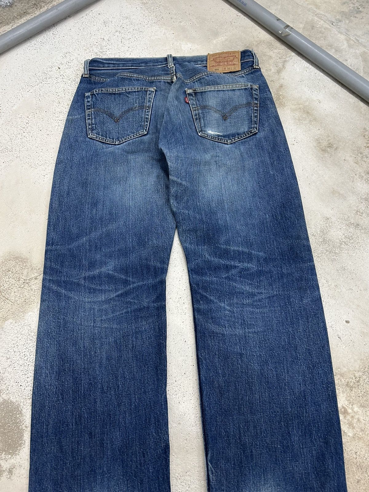 Levi's Levis 501 Jeans Distressed Shashiko Button Fly Size US 32 / EU 48 - 10 Thumbnail