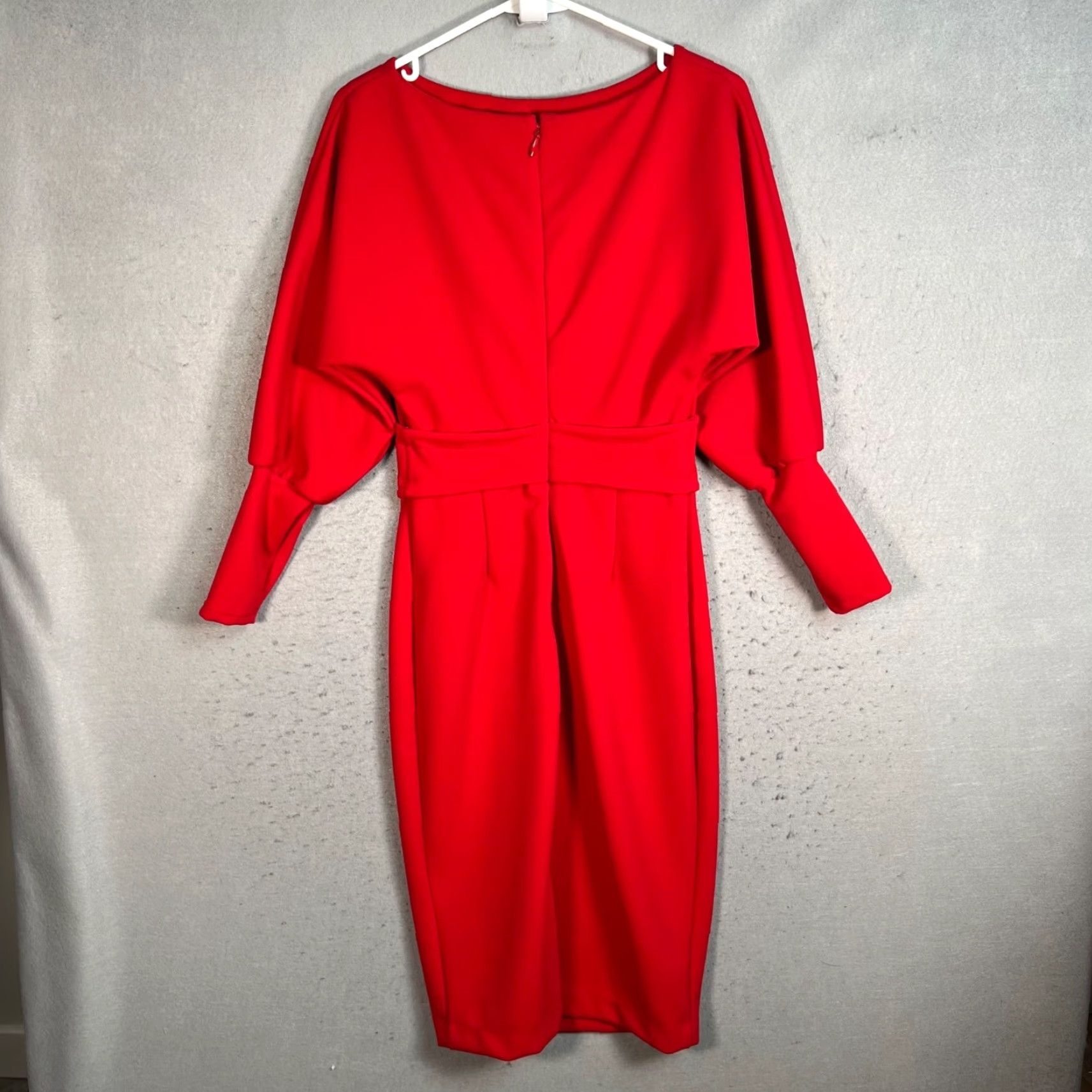 Vintage New York & Company Womens XS Red Dolman Sleeve Midi Dress Shirt Women XS Red Dolman Midi Dress Size XS / US 0-2 / IT 36-38 - 2 Thumbnail