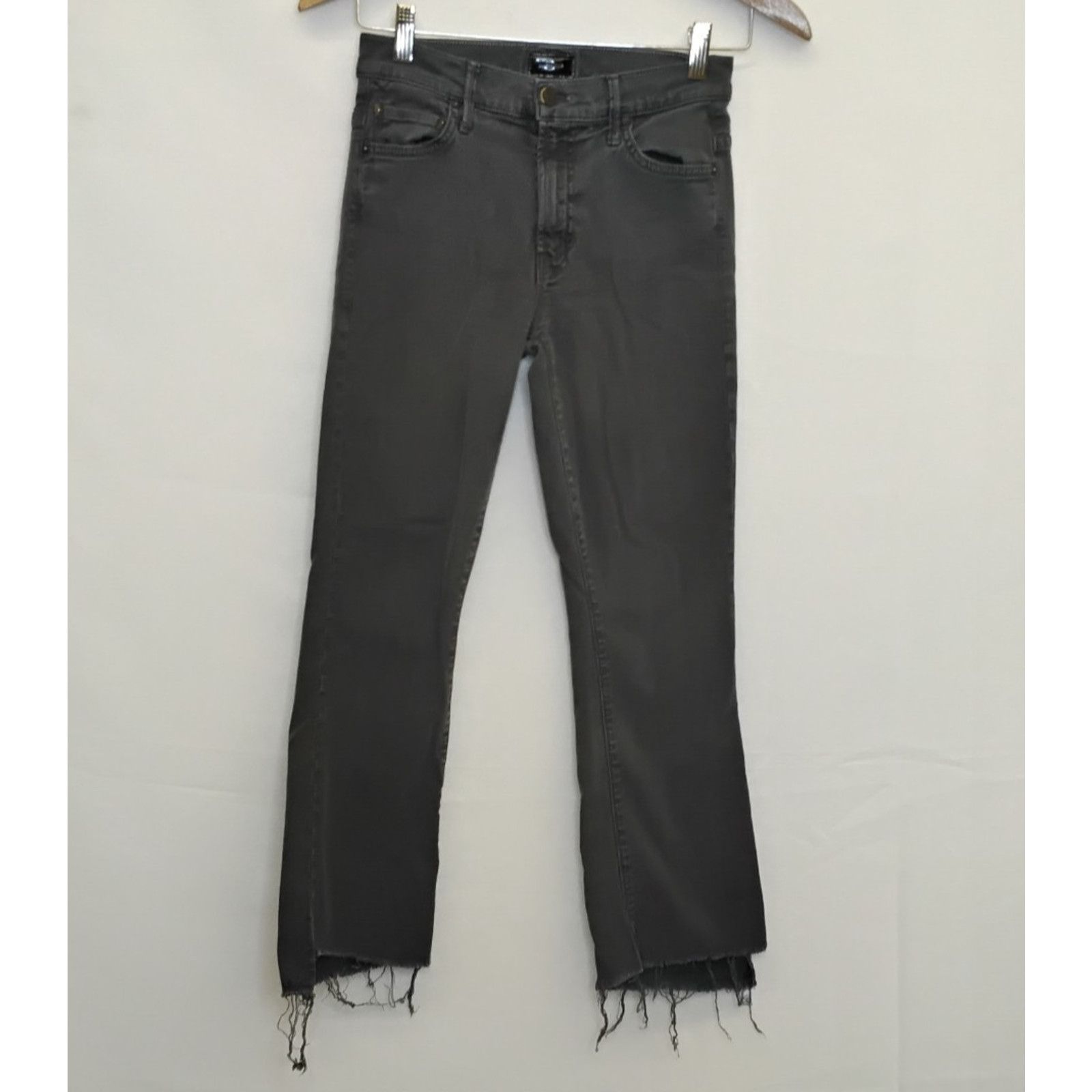 MOTHER Mother the Insider Crop Jeans Women's 25x24 Gray Faded Black Size 25" / US 0 / IT 36 - 2 Thumbnail